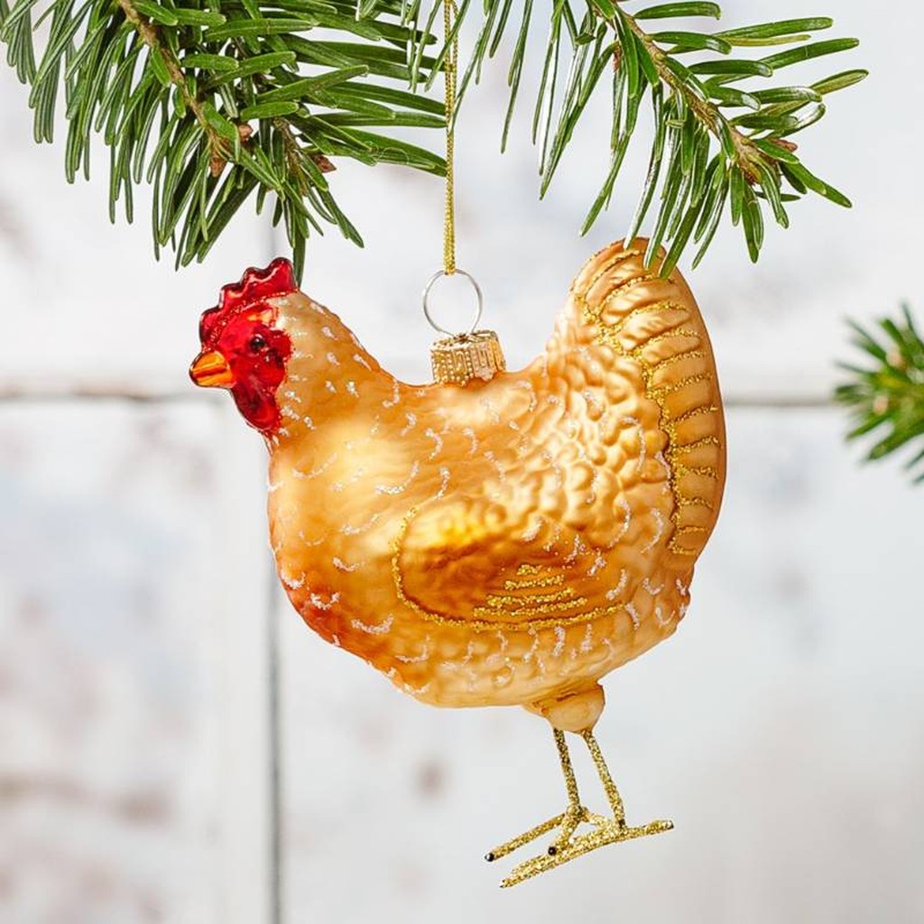Weihnachtskugel Huhn