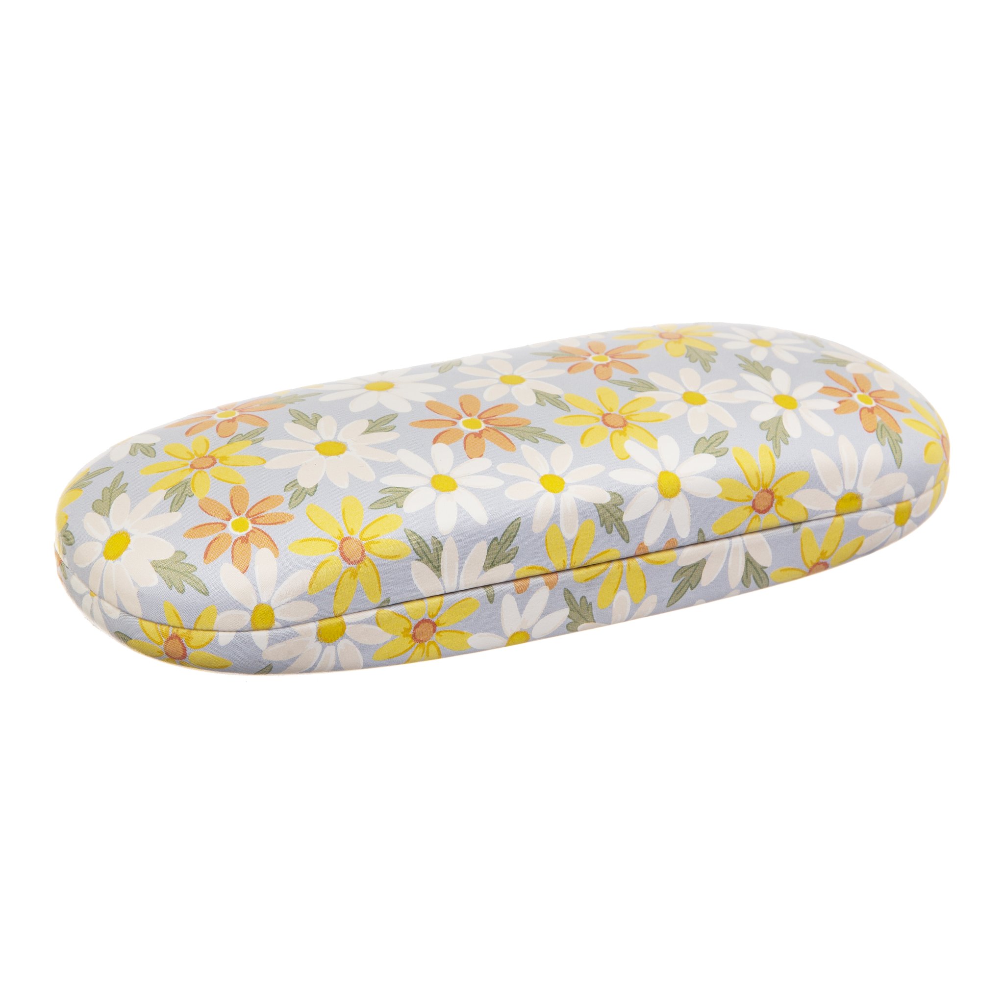 Daisy glasses case closed, from above at an angle
