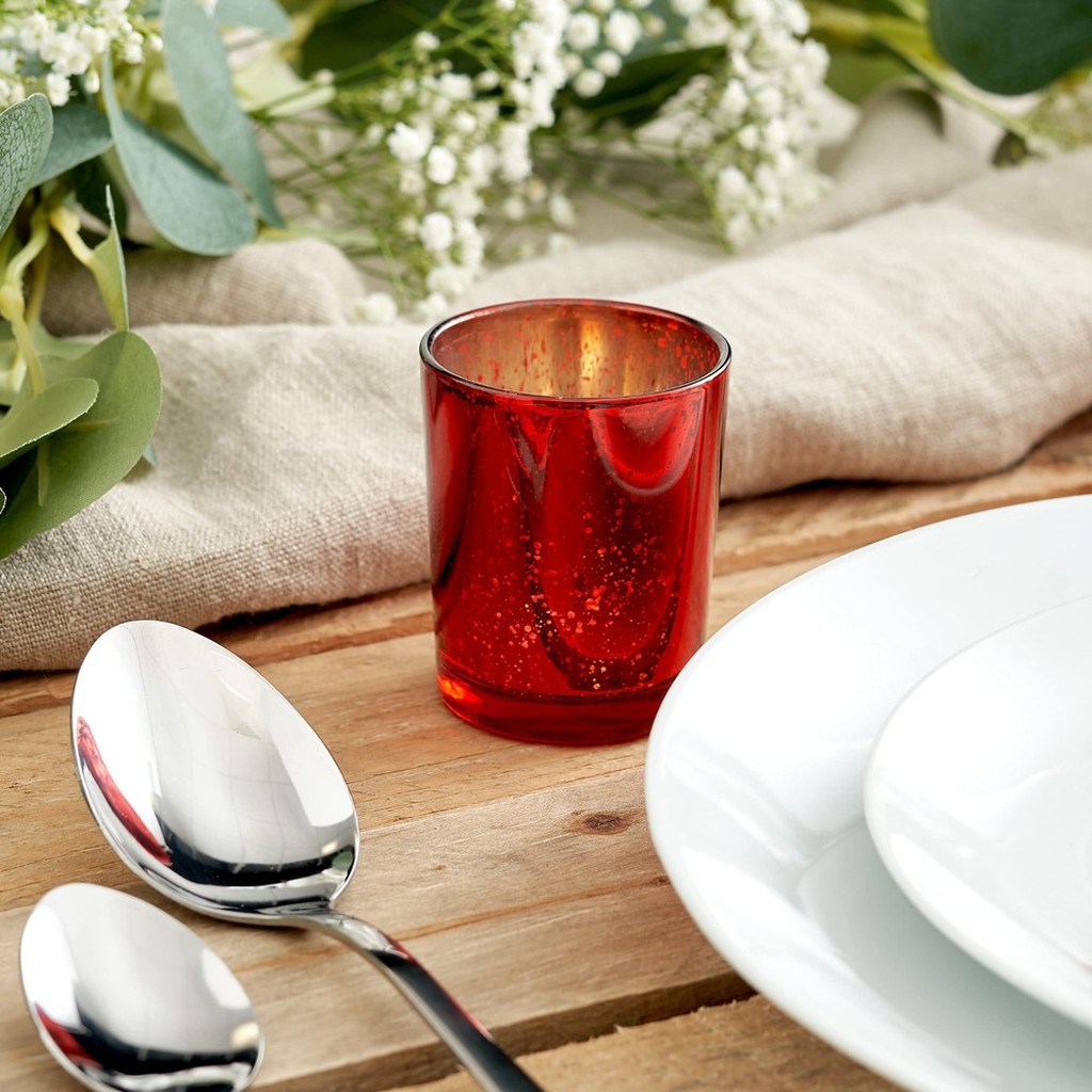 15 Teelicht-Gläser Rot