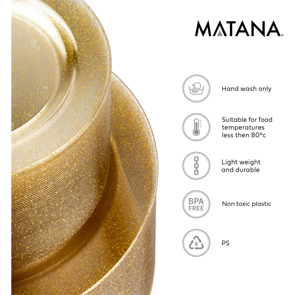 120 Wiederverwendbare Gold-Teller