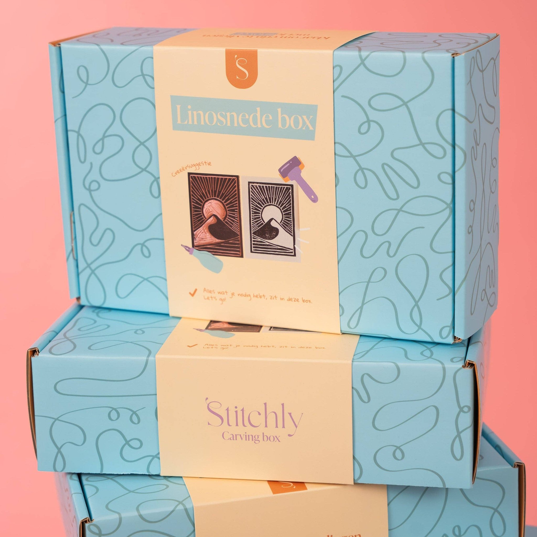 Box fai da te per linoleografia Stitchly – confezione della box per linoleografia