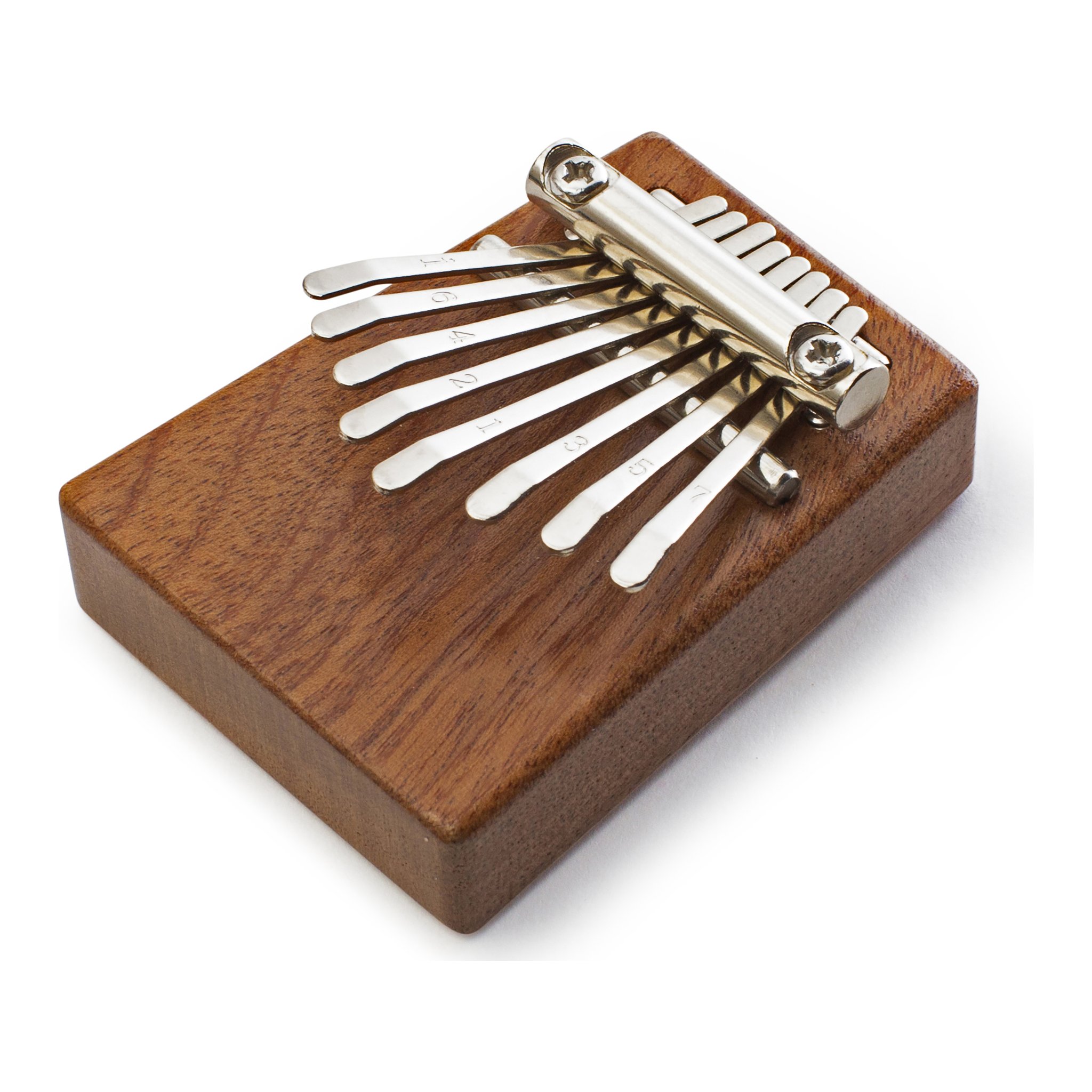 Kalimba en bois avec huit lames en métal de biais