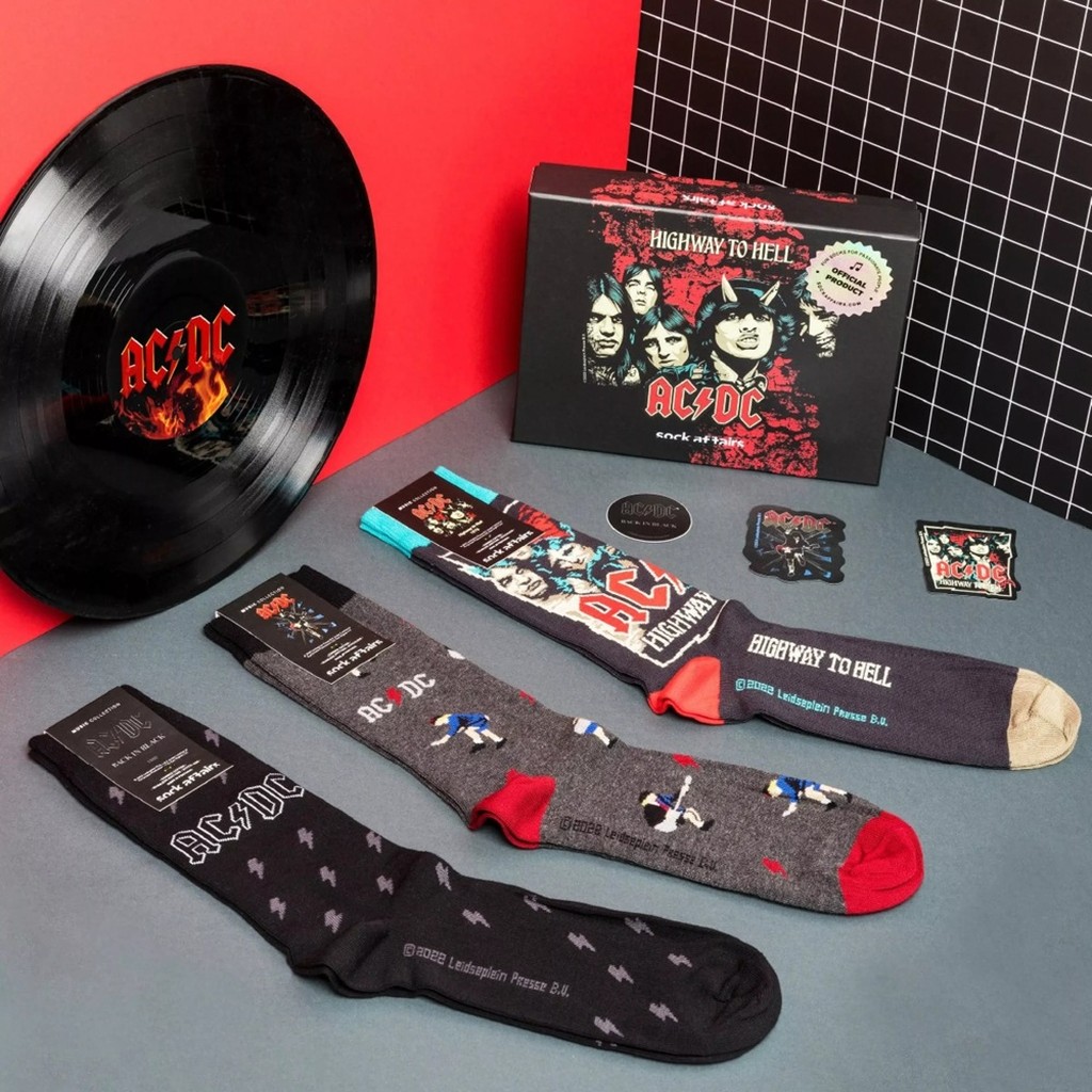AC/DC Socken-Geschenkset Highway to Hell &ndash; Offizielles Rockband-Merchandise