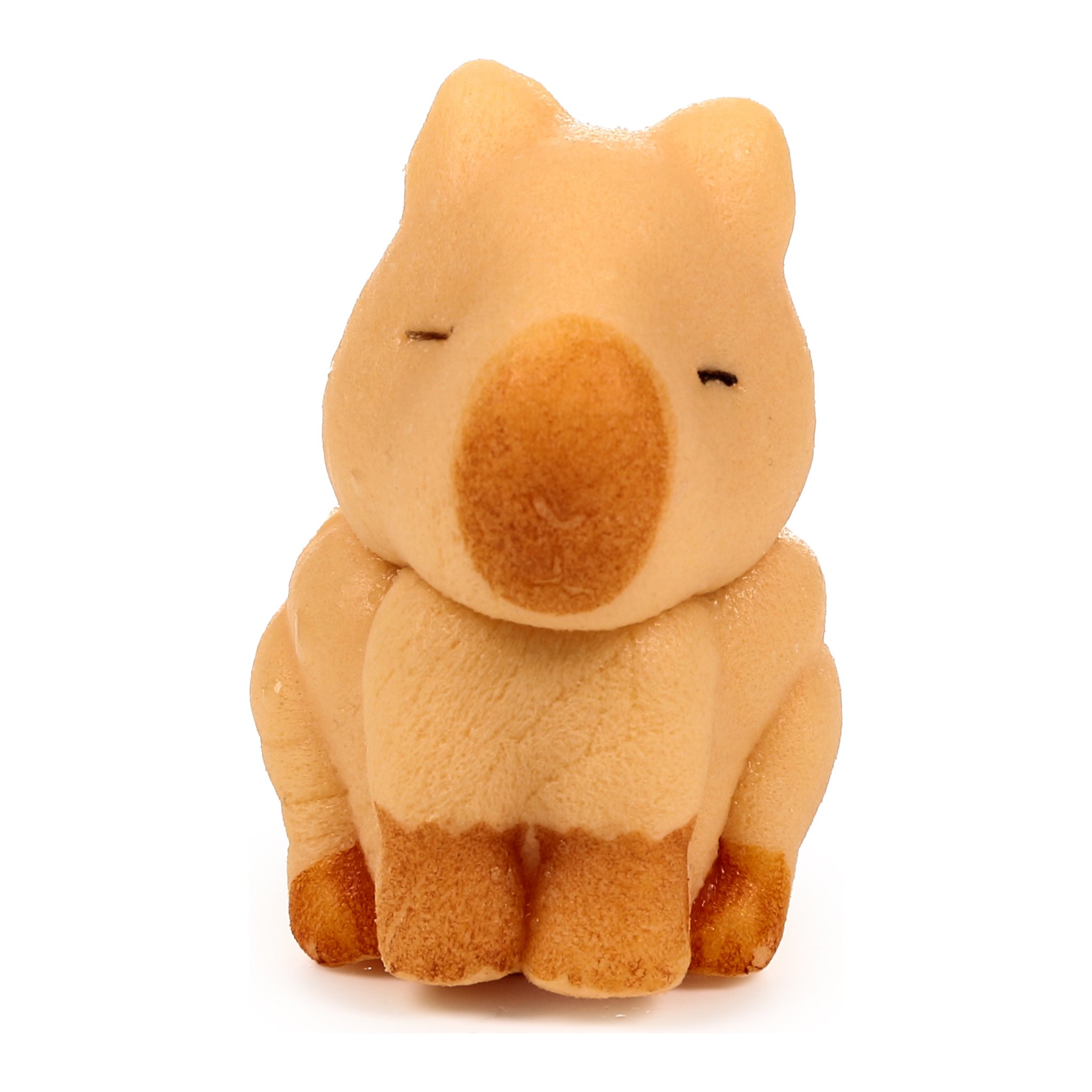 Flocked capybara from the front