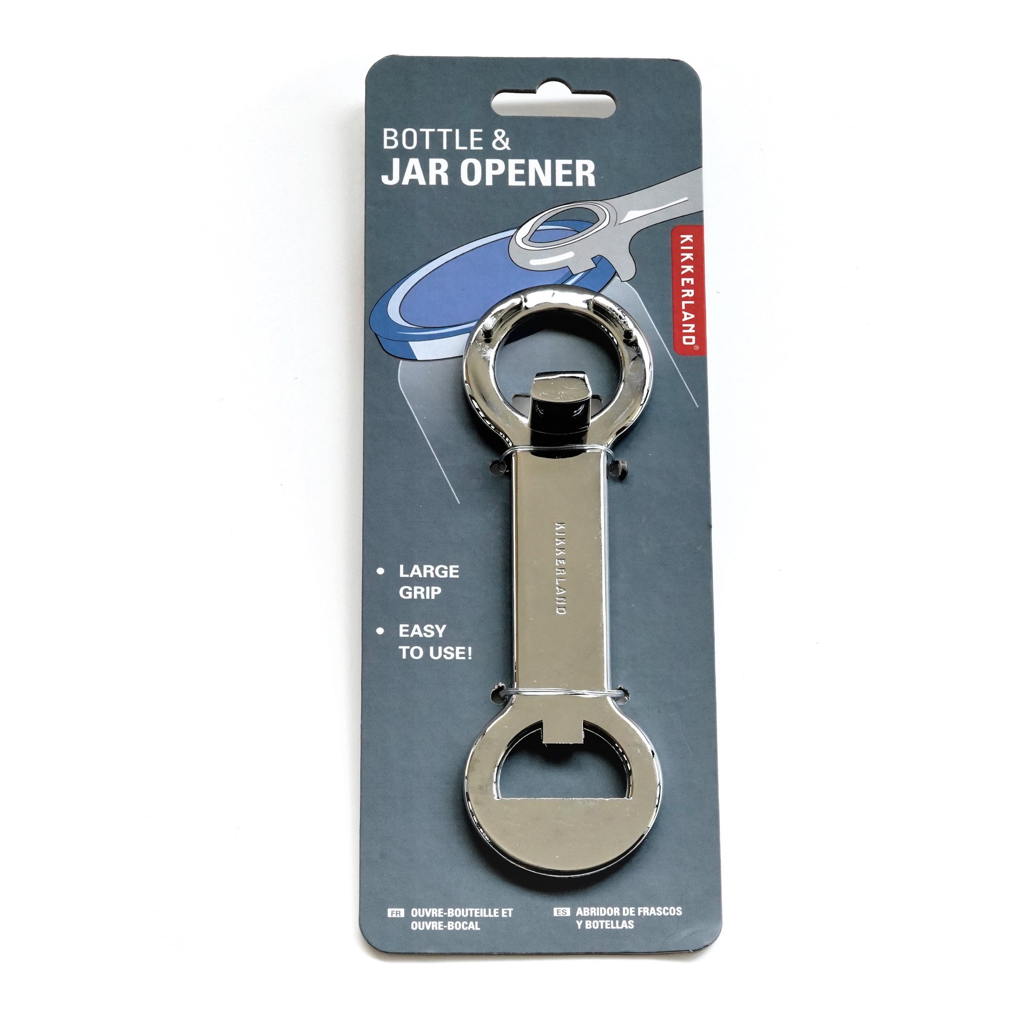Öffner auf der Blisterkarte «Bottle & Jar Opener» von Kikkerland