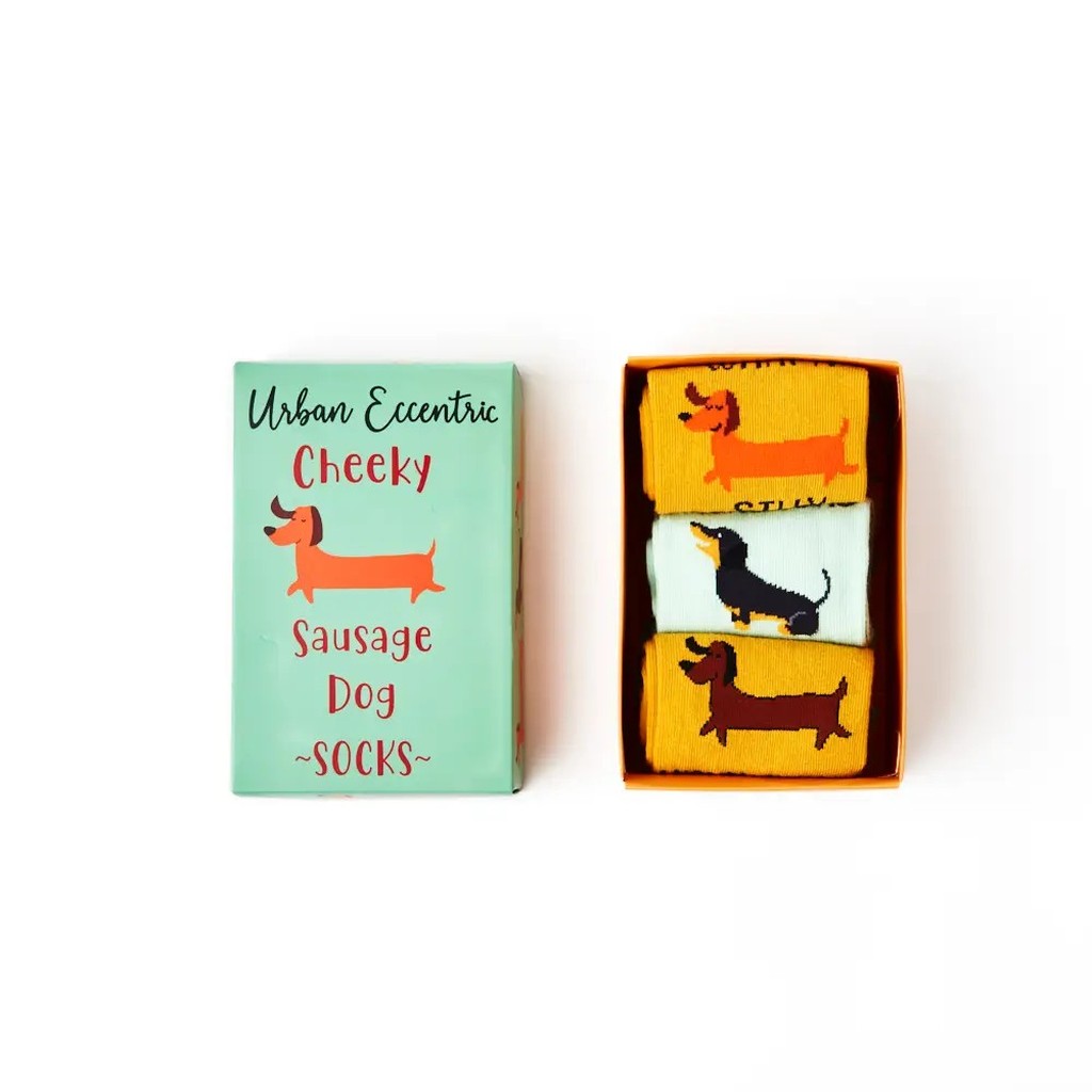 Dackel Socken-Set Gelb