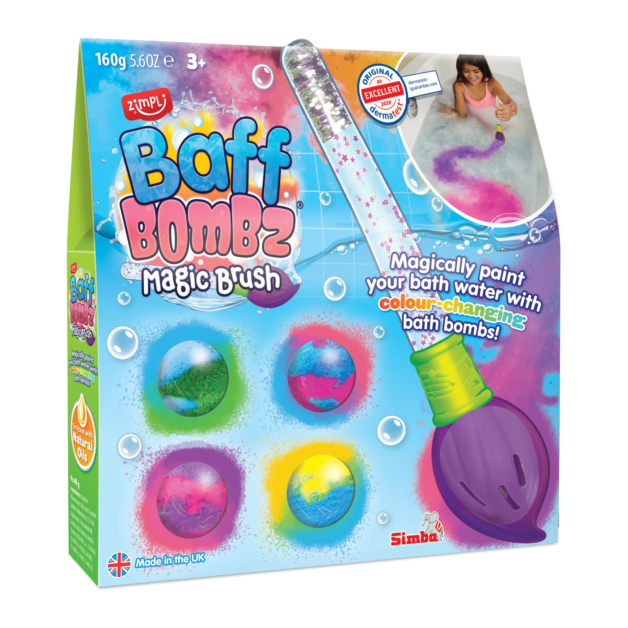 Baff Bombz Magic Brush pack with four bath bombs