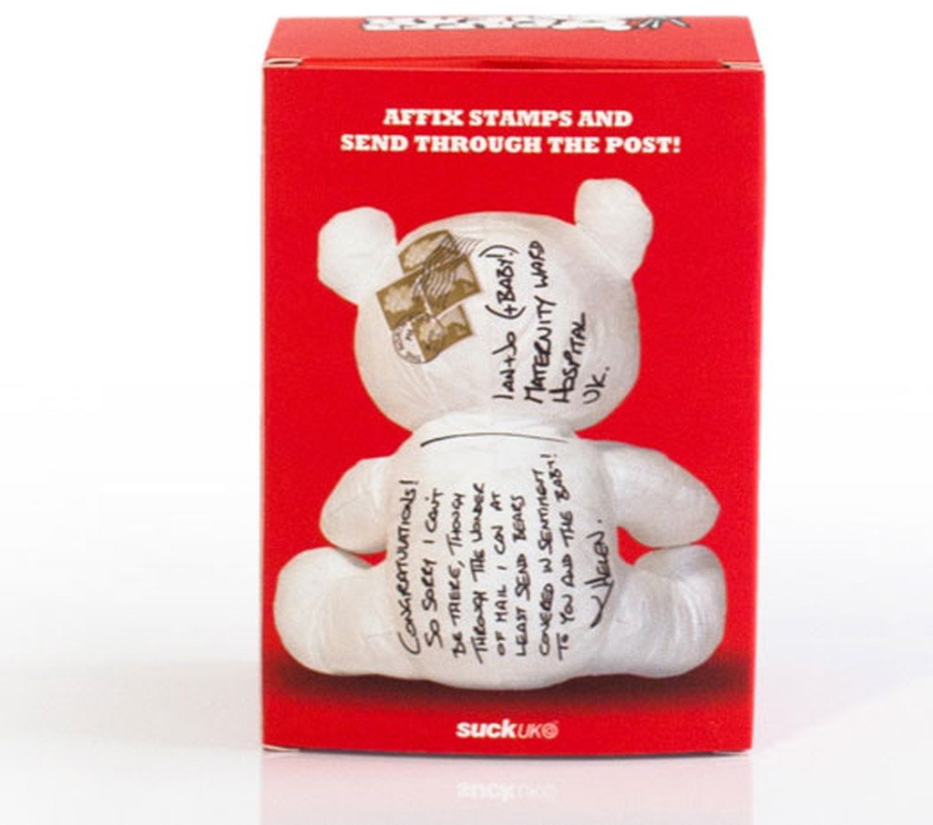 Teddybär als Postkarte