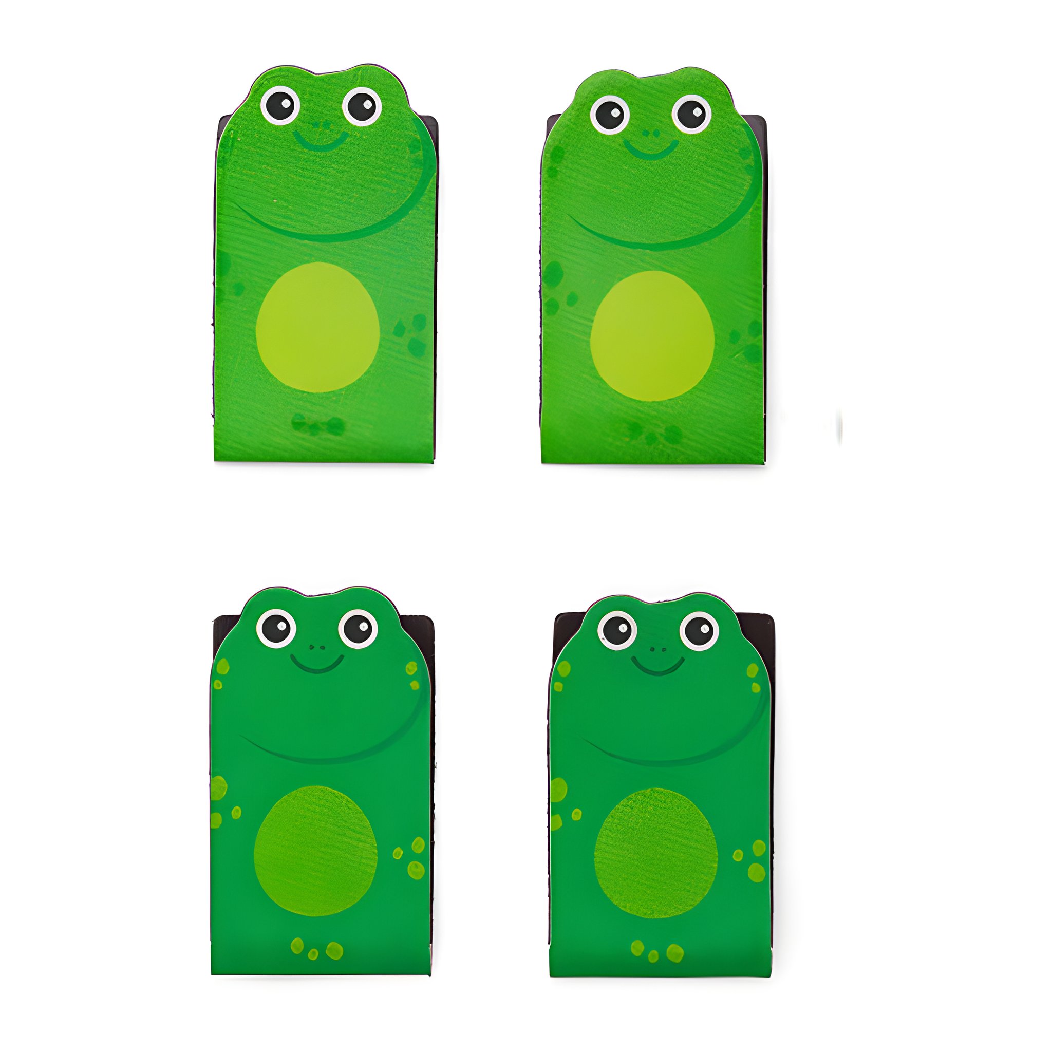 Magnetische Frosch-Lesezeichen 4er-Set in Grün