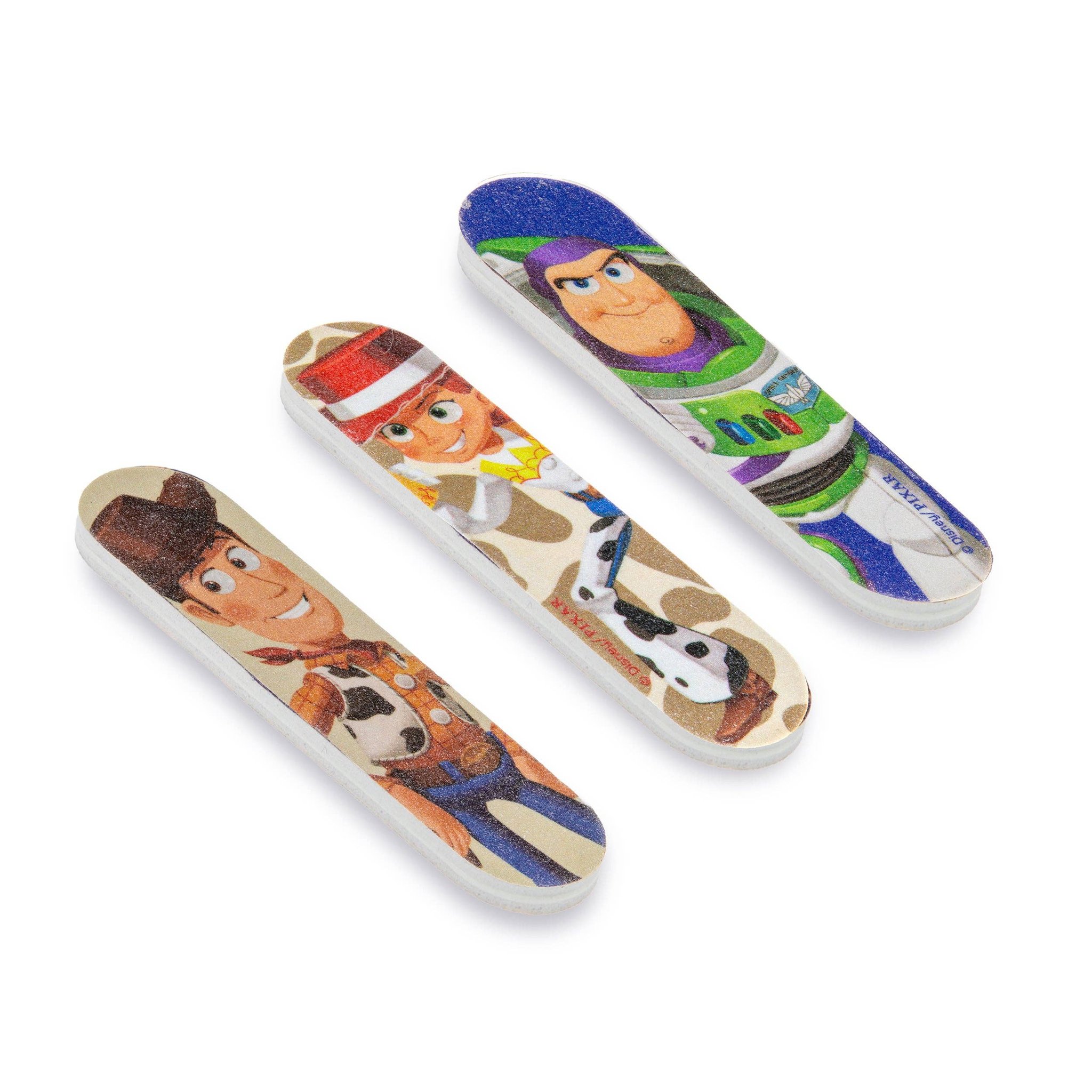 Drei Mini-Nagelfeilen mit Woody, Jessie und Buzz Lightyear aus dem Toy Story Adventskalender