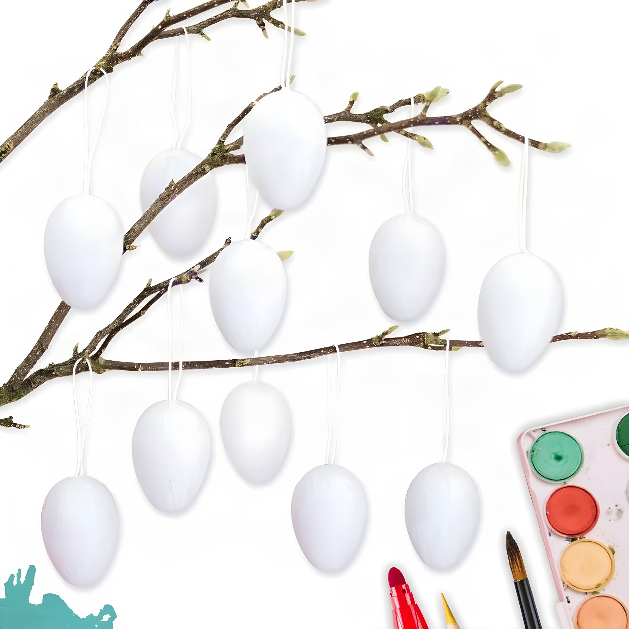 12 Œufs de Pâques en Papier Mâché