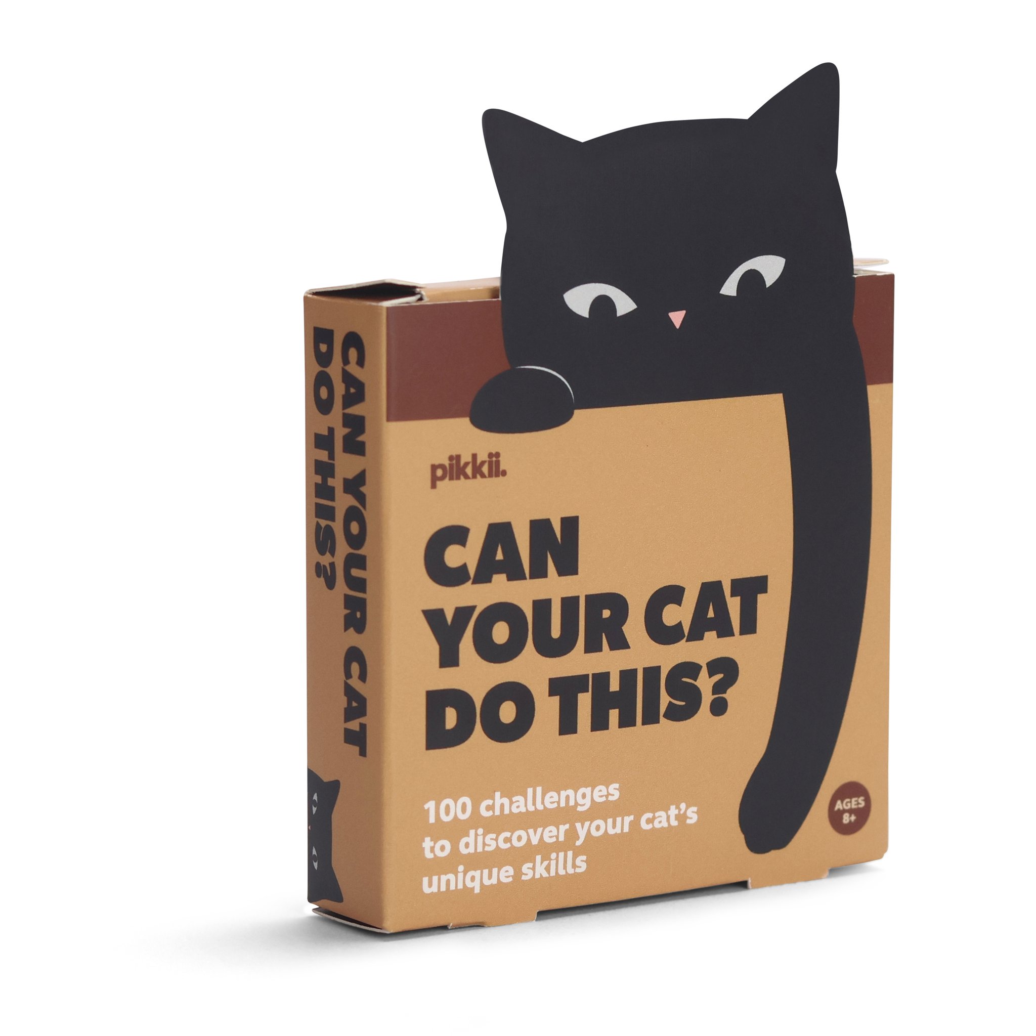 Scatola del gioco di carte per gatti Can Your Cat Do This? vista di lato