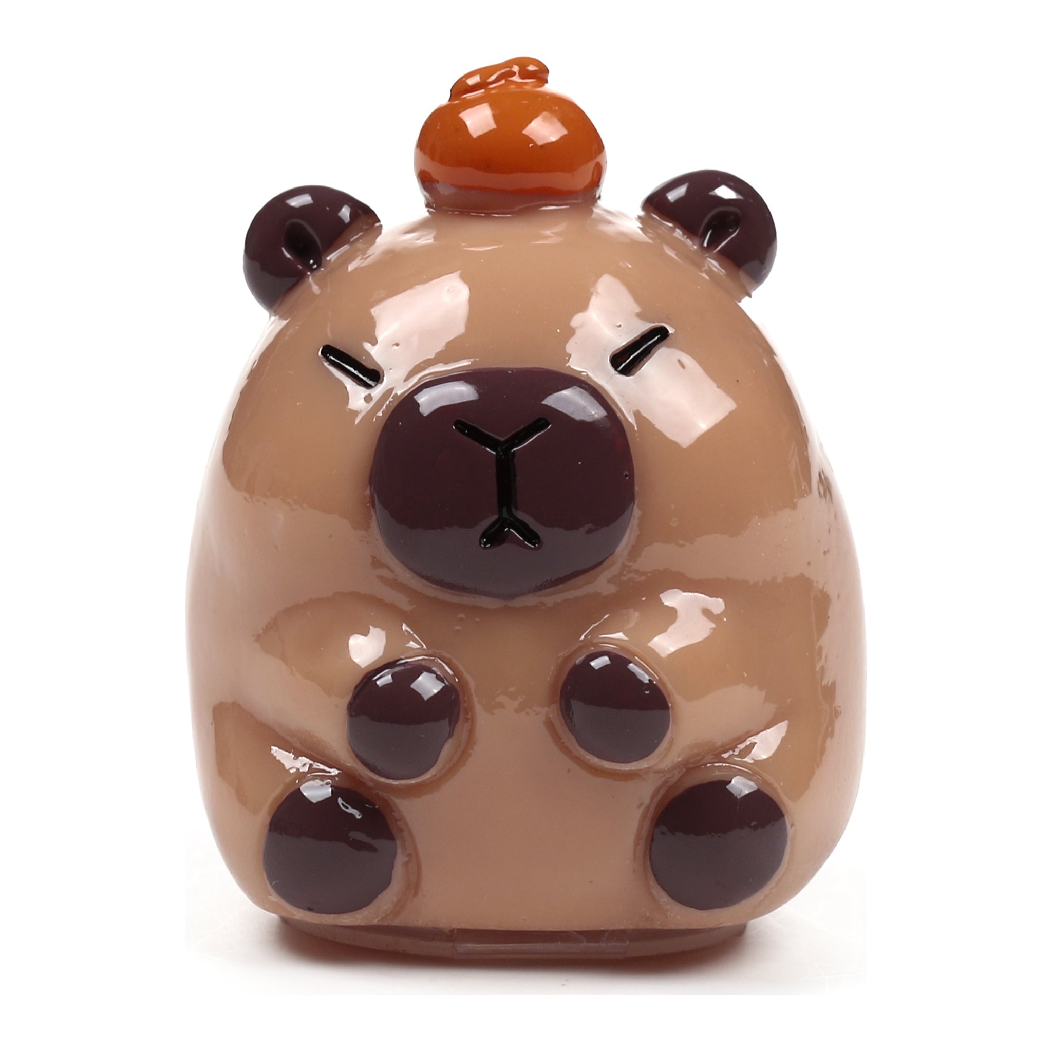 Capybara-Lippenbalsam mit oranger Muetze