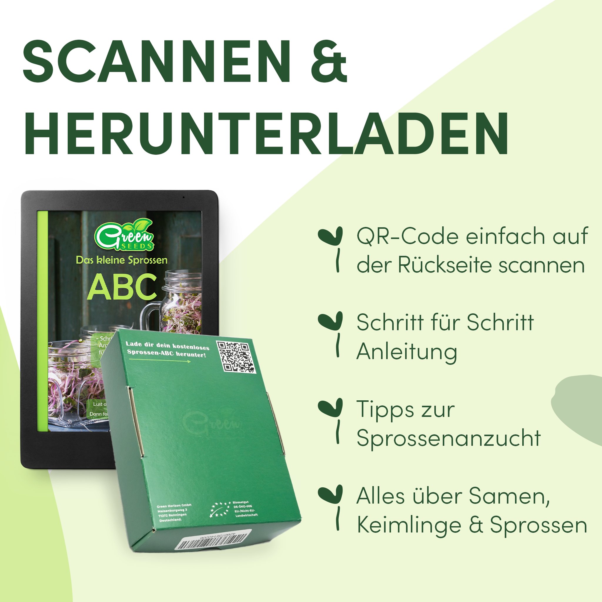 Frisch gekeimte Sprossen aus dem GreenSeeds Set
