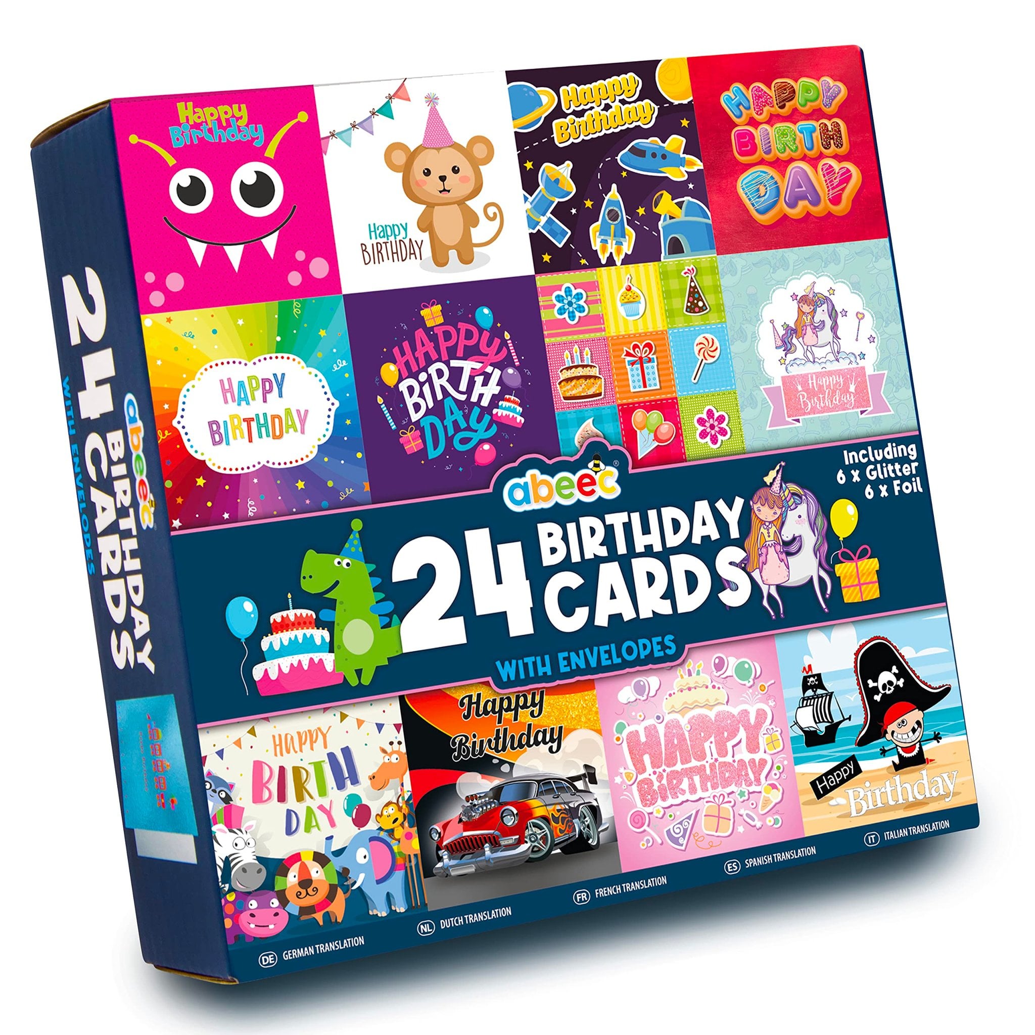 Geburtstagskarten für Kinder 24er-Pack