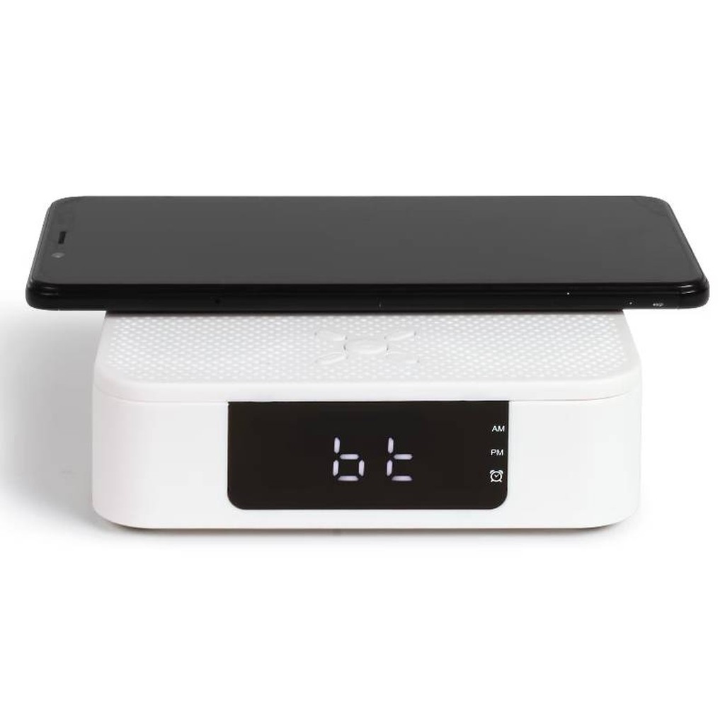 Caricabatterie Wireless con Sveglia e Cassa Integrate