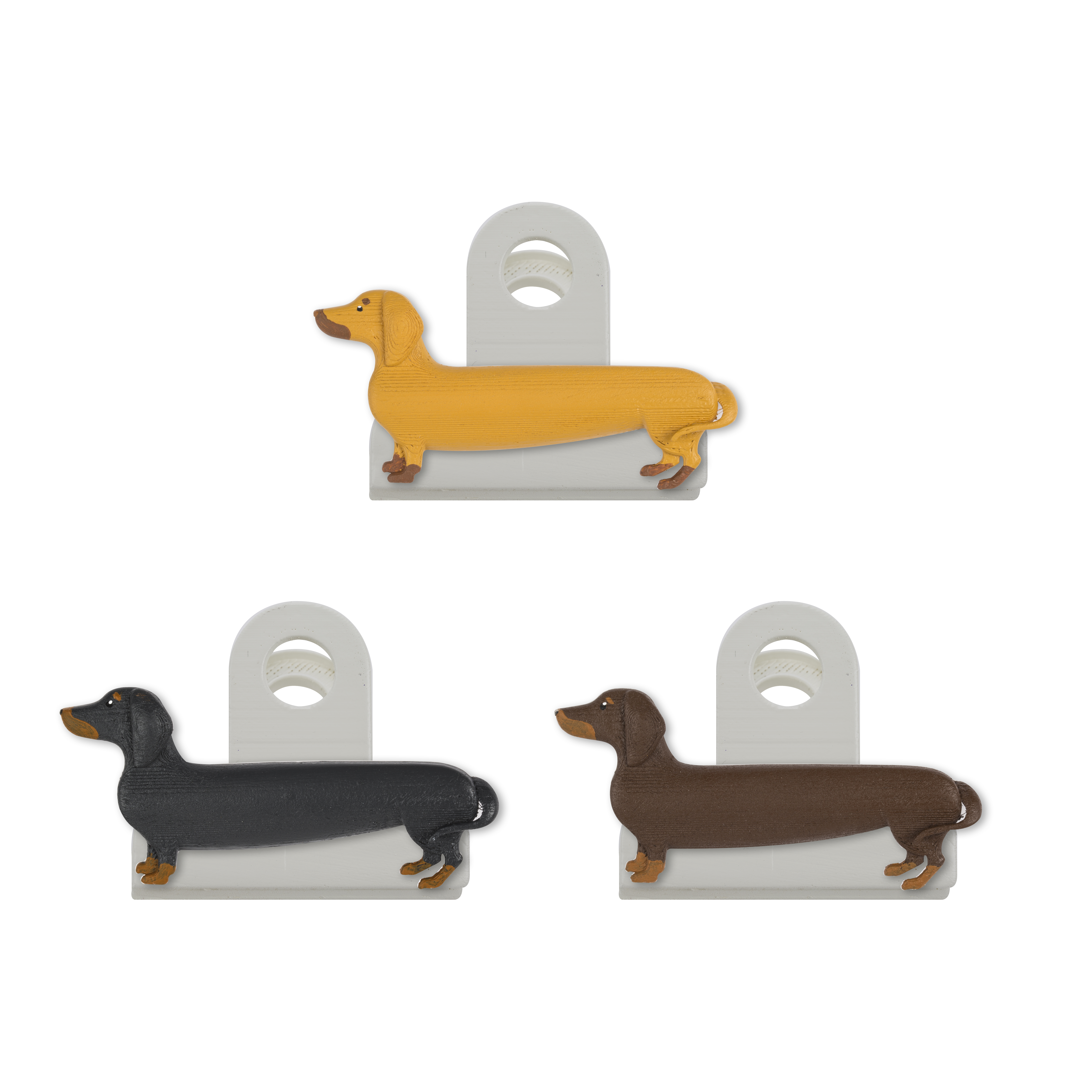 Dachshund Bag Clips Set of 3 by Kikkerland