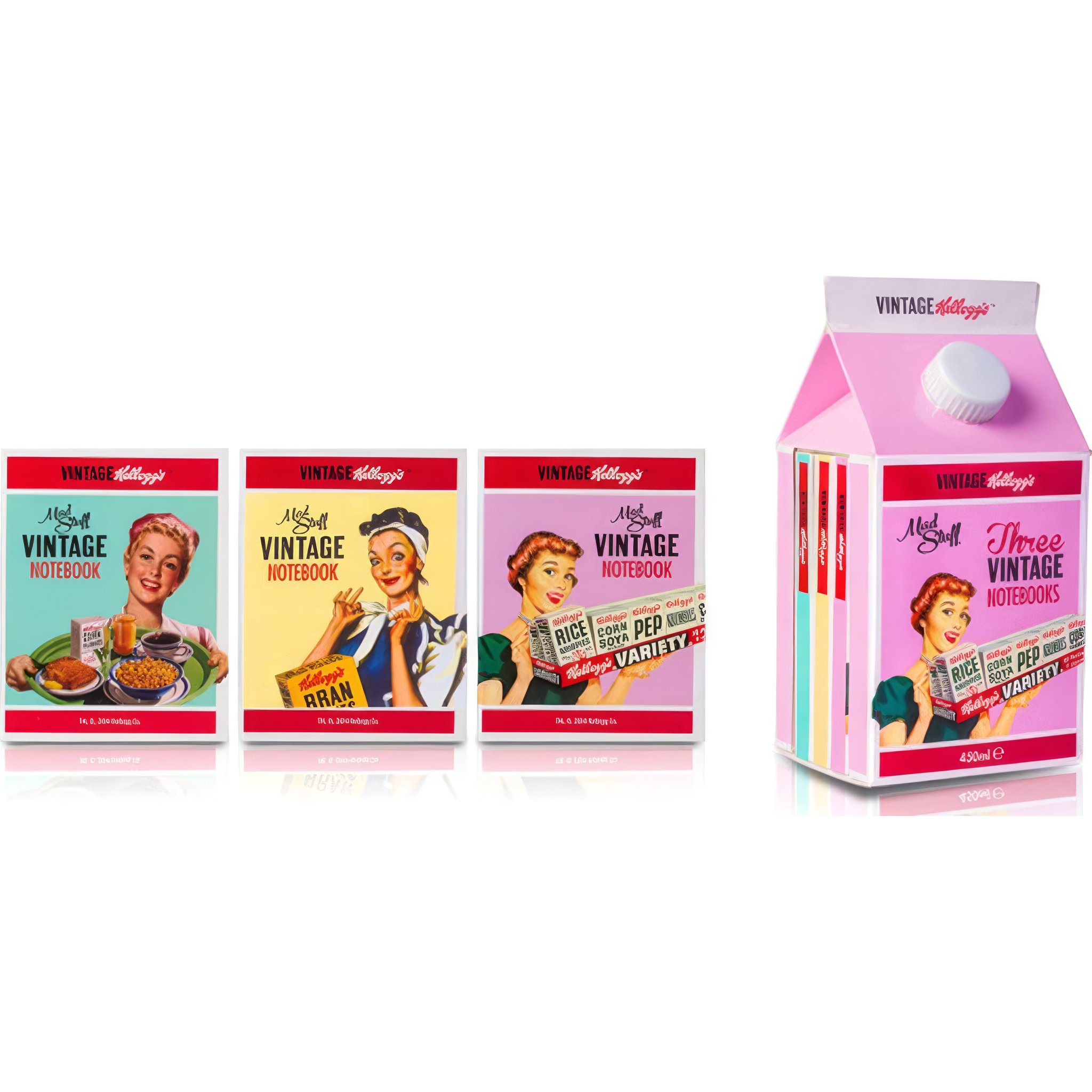 Kellogg's Vintage Milk Carton Notebooks Set