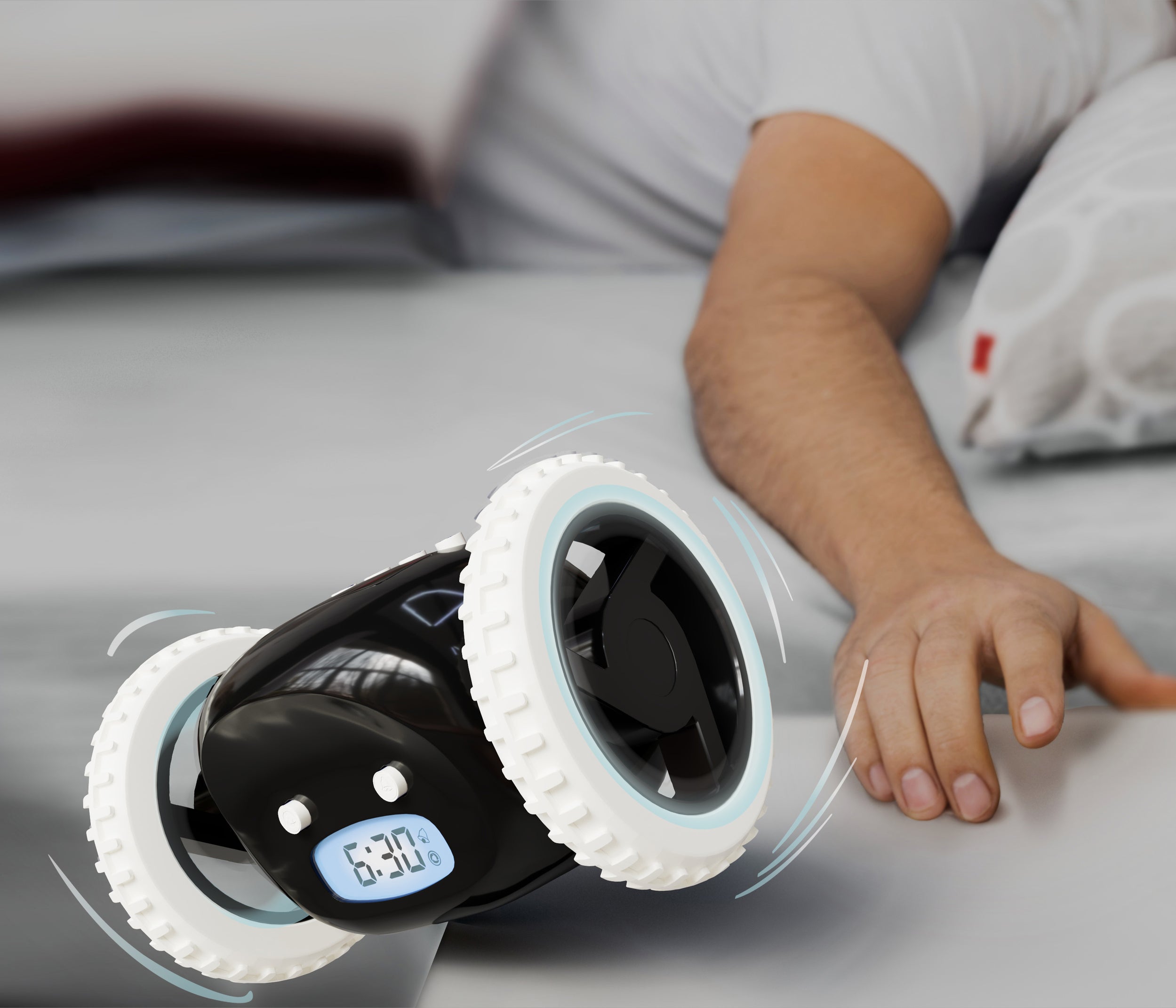 Wecker Clocky Schwarz – Lifestyle im Schlafzimmer