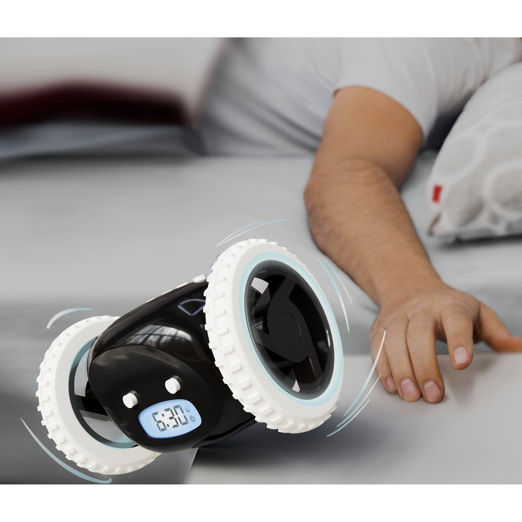 Wecker Clocky Schwarz – Lifestyle im Schlafzimmer