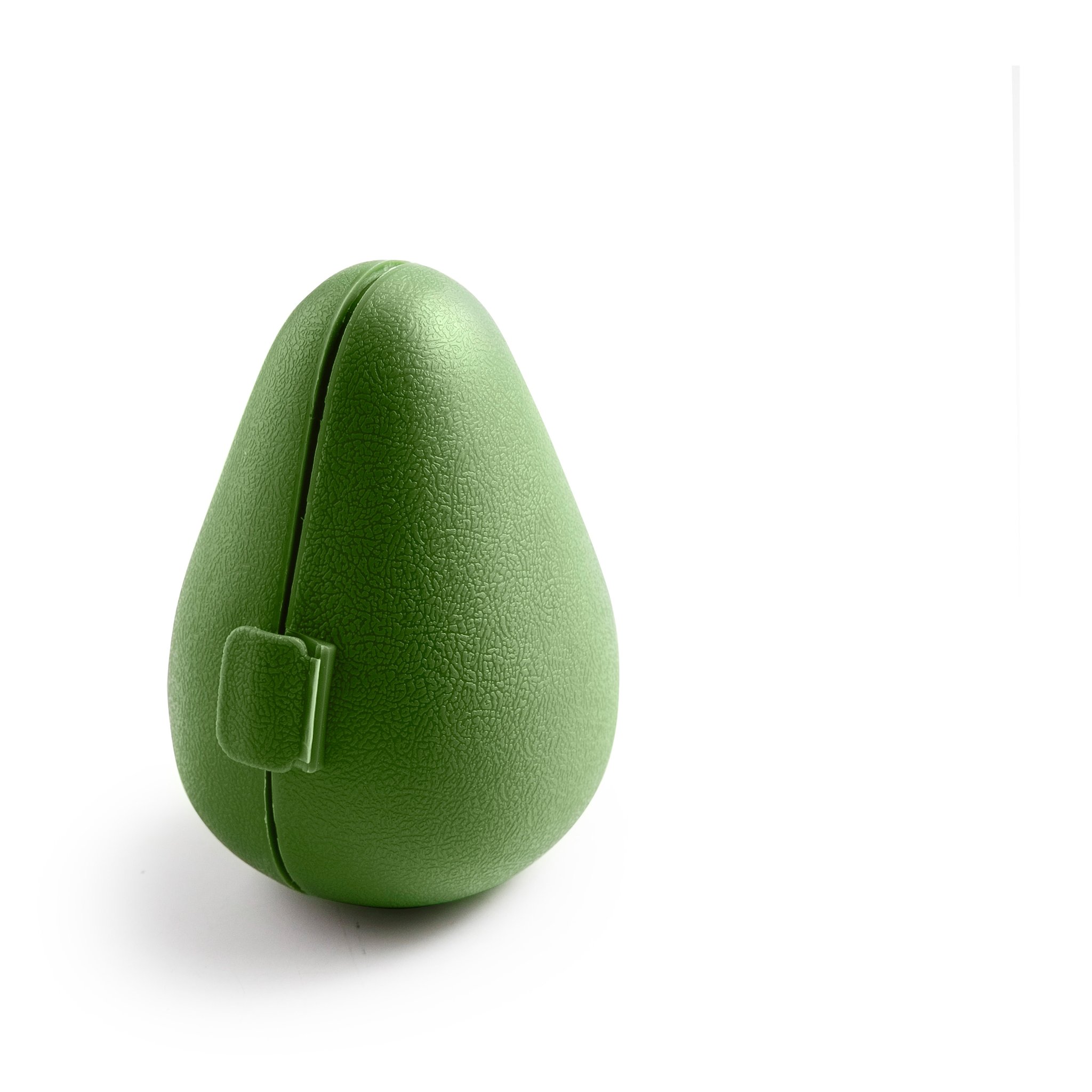 Geschlossene grüne Avocado-Frischhaltebox in Avocadoform