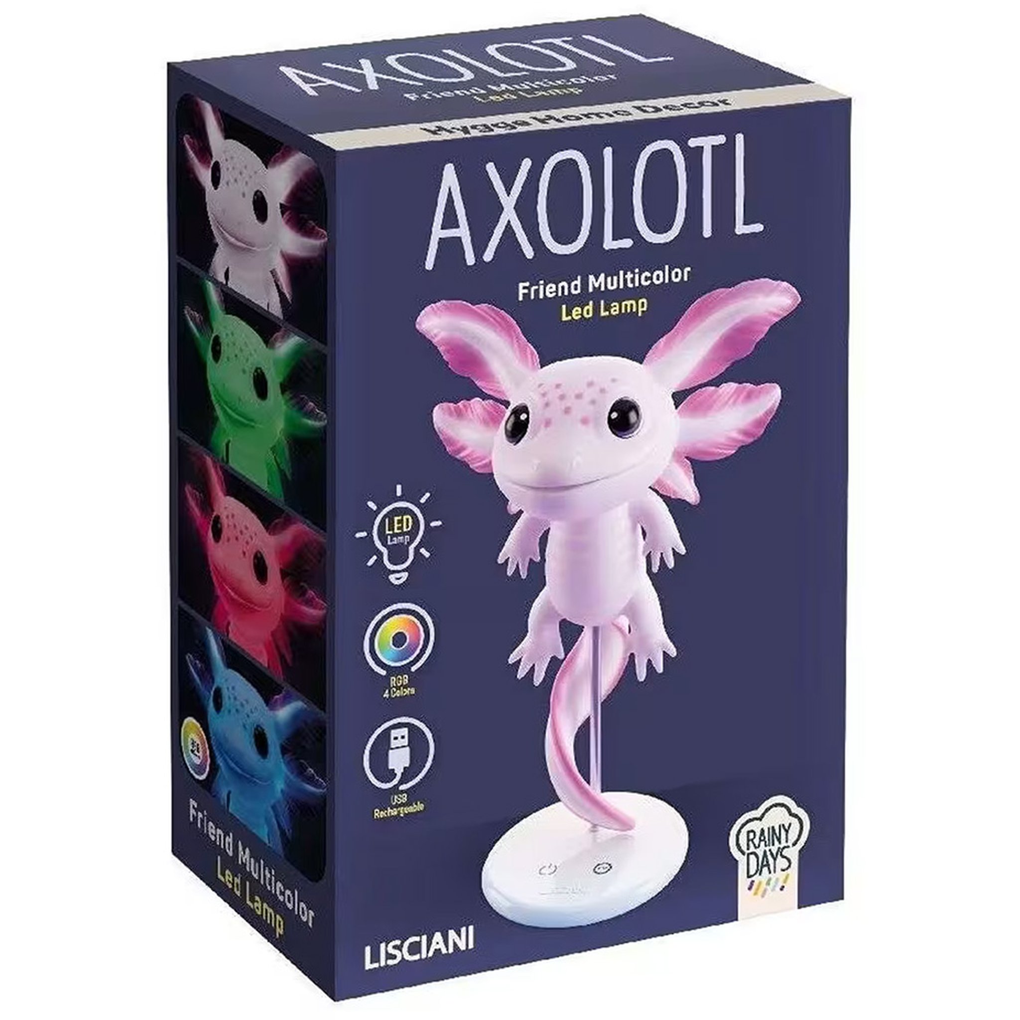 Axolotl LED-Lampe mehrfarbig