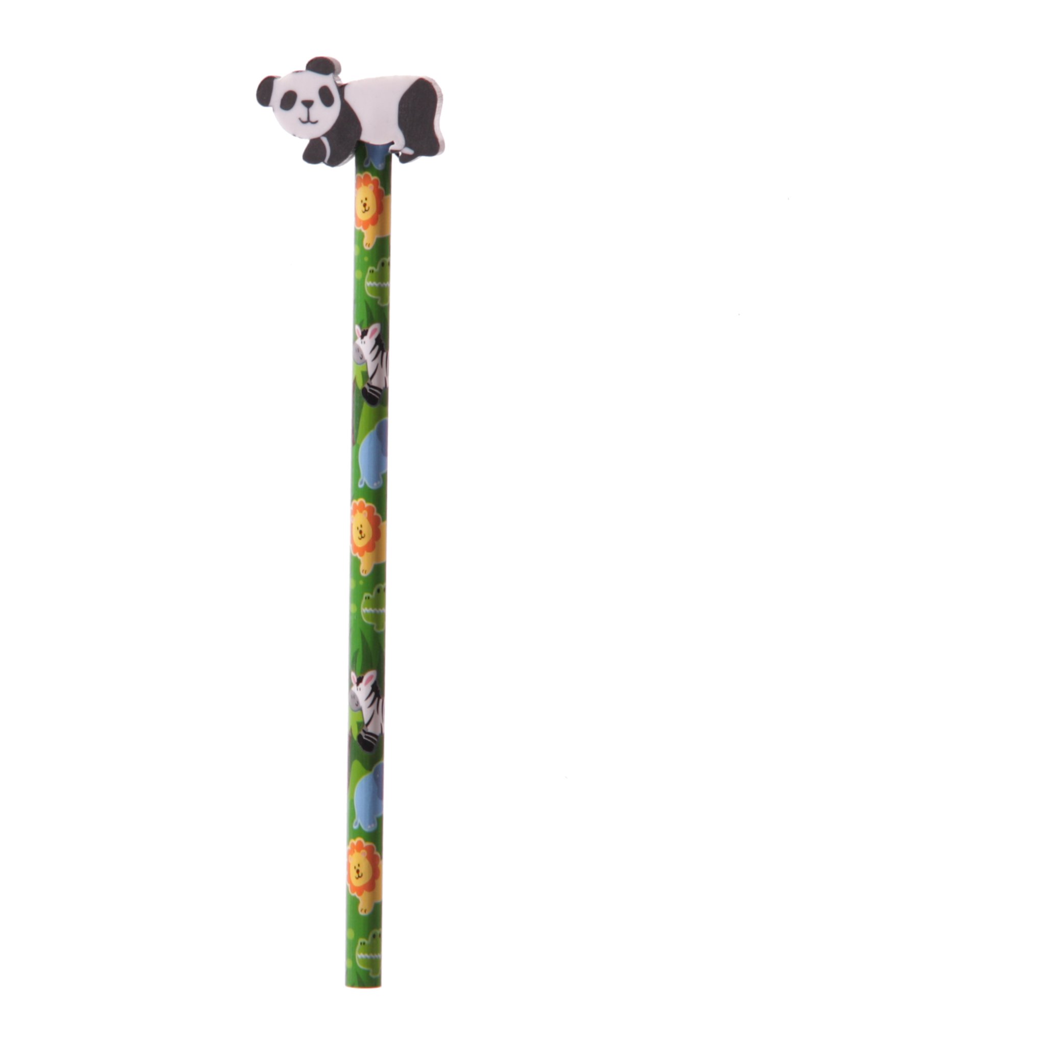Crayon avec gomme panda et motif jungle