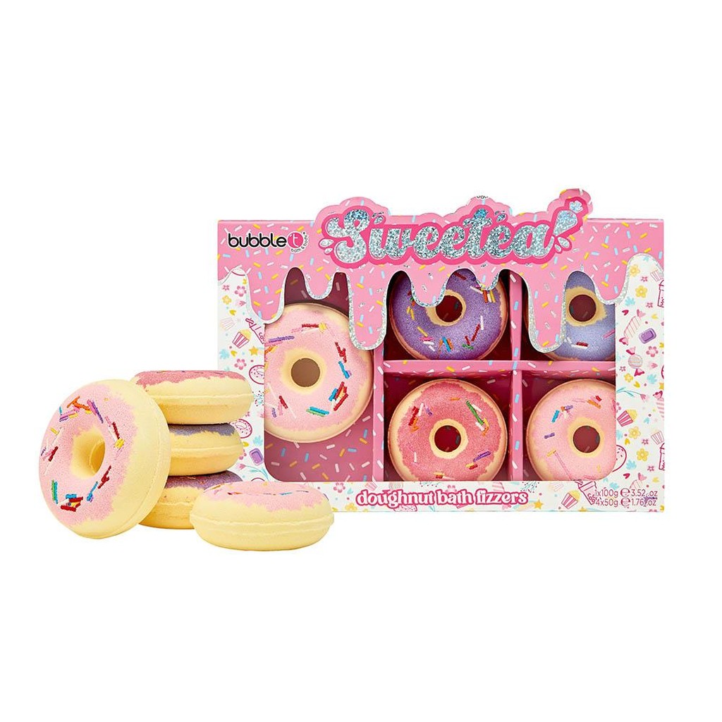 Sweetea Donut Badebomben Geschenkset mit 6 sprudelnden Donuts