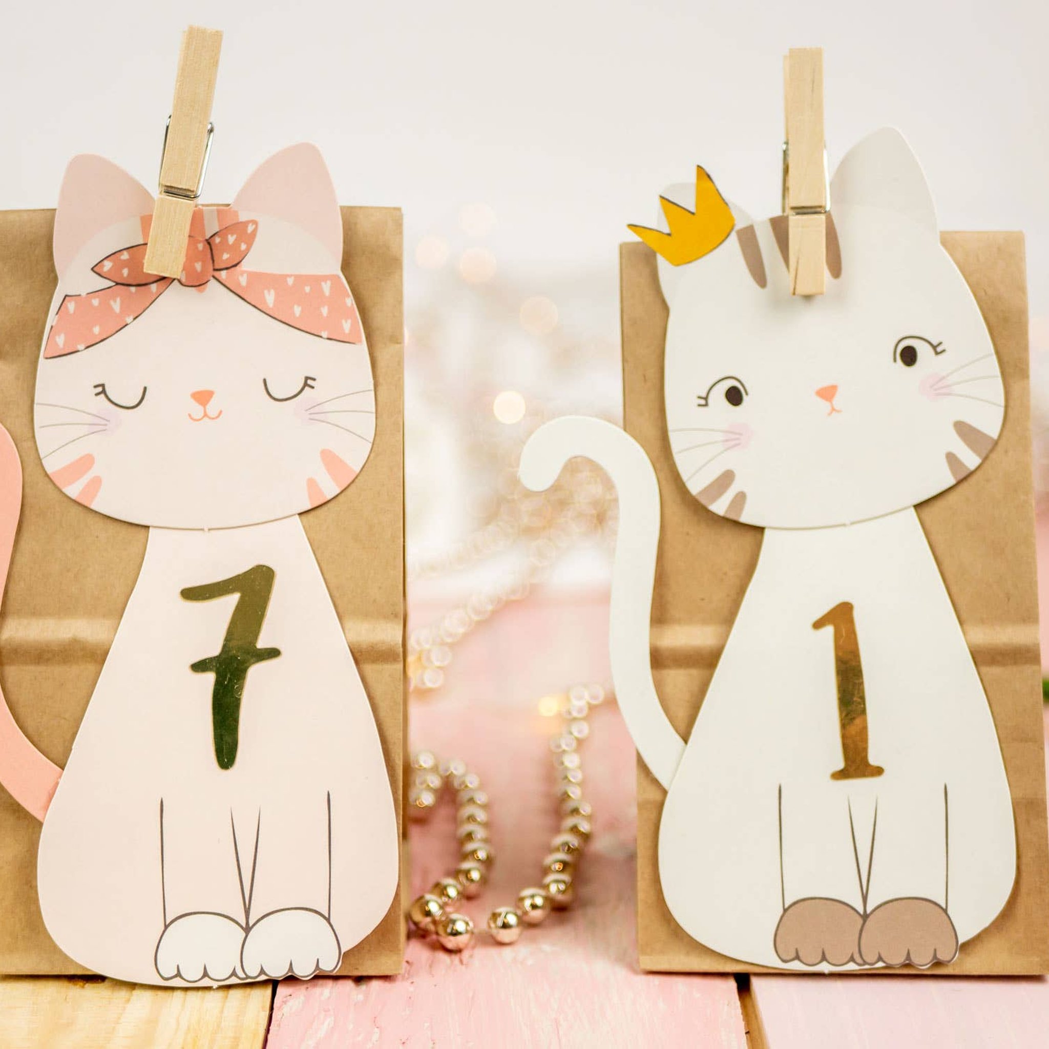 Katzen Adventskalender zum Basteln