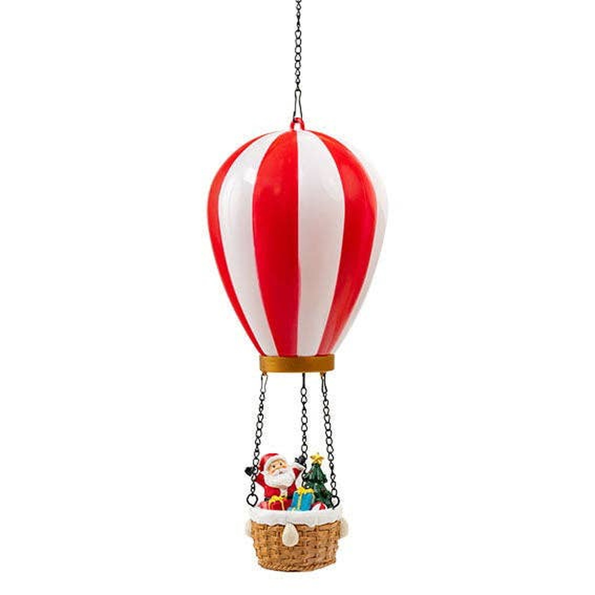 Decorazione per albero LED a mongolfiera con Babbo Natale – vista