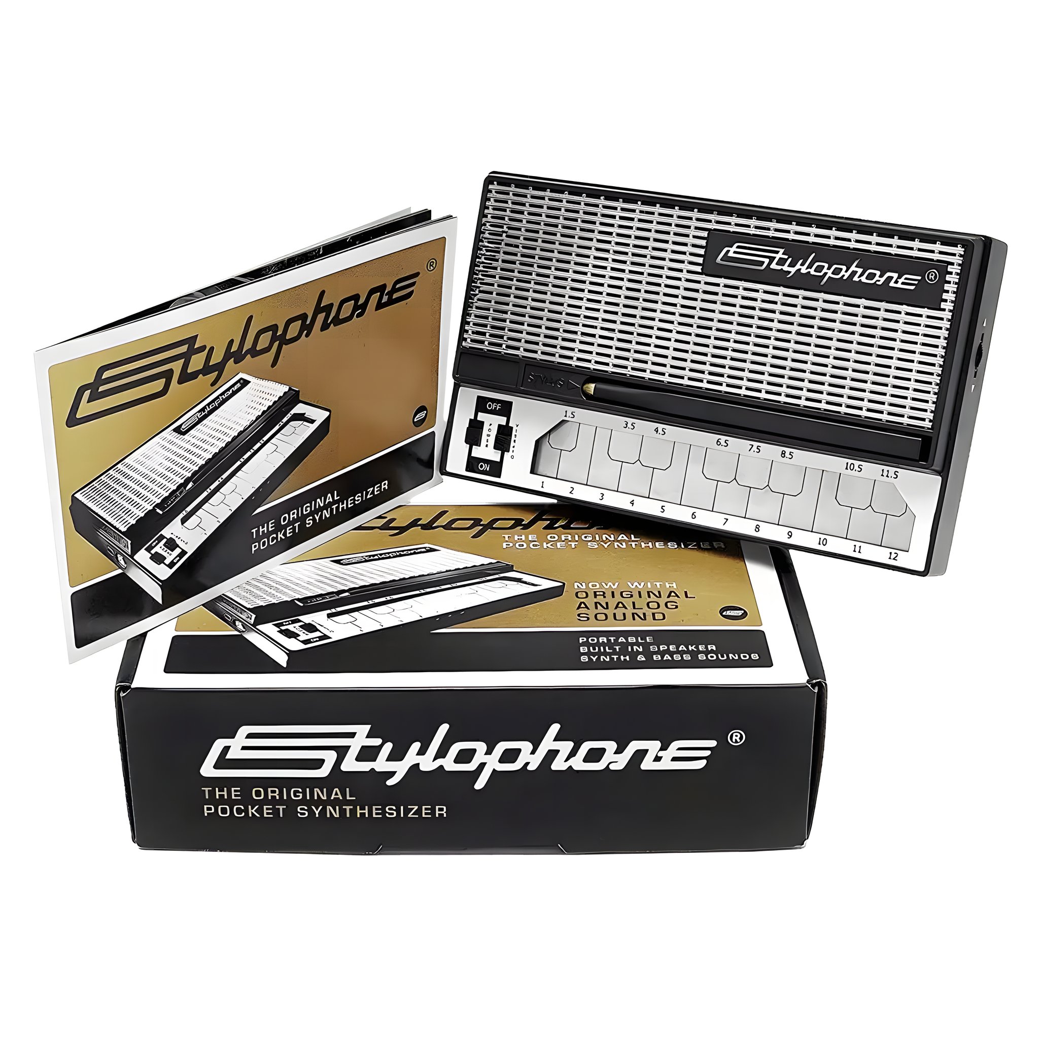 Stylophone S-1 Mini-Synthesizer mit Retro-Verpackung