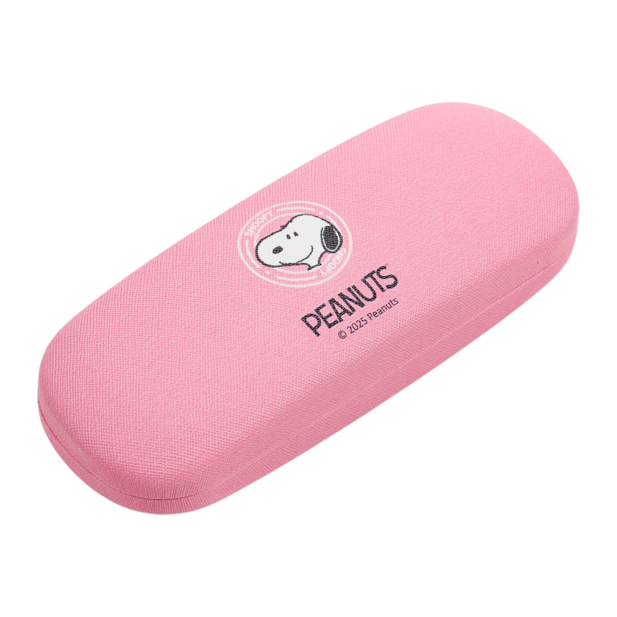 Rosa Etui mit Peanuts-Logo