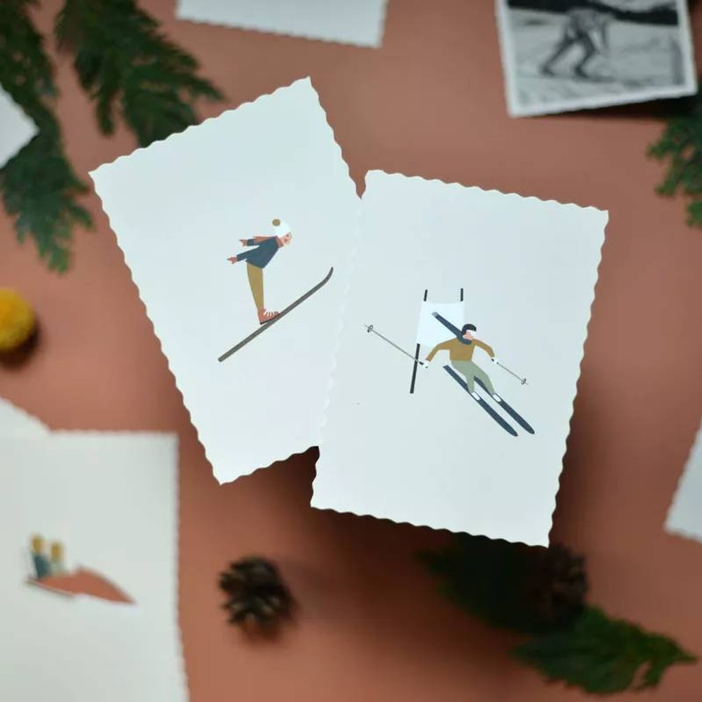 Wintersport-Postkarten-Set