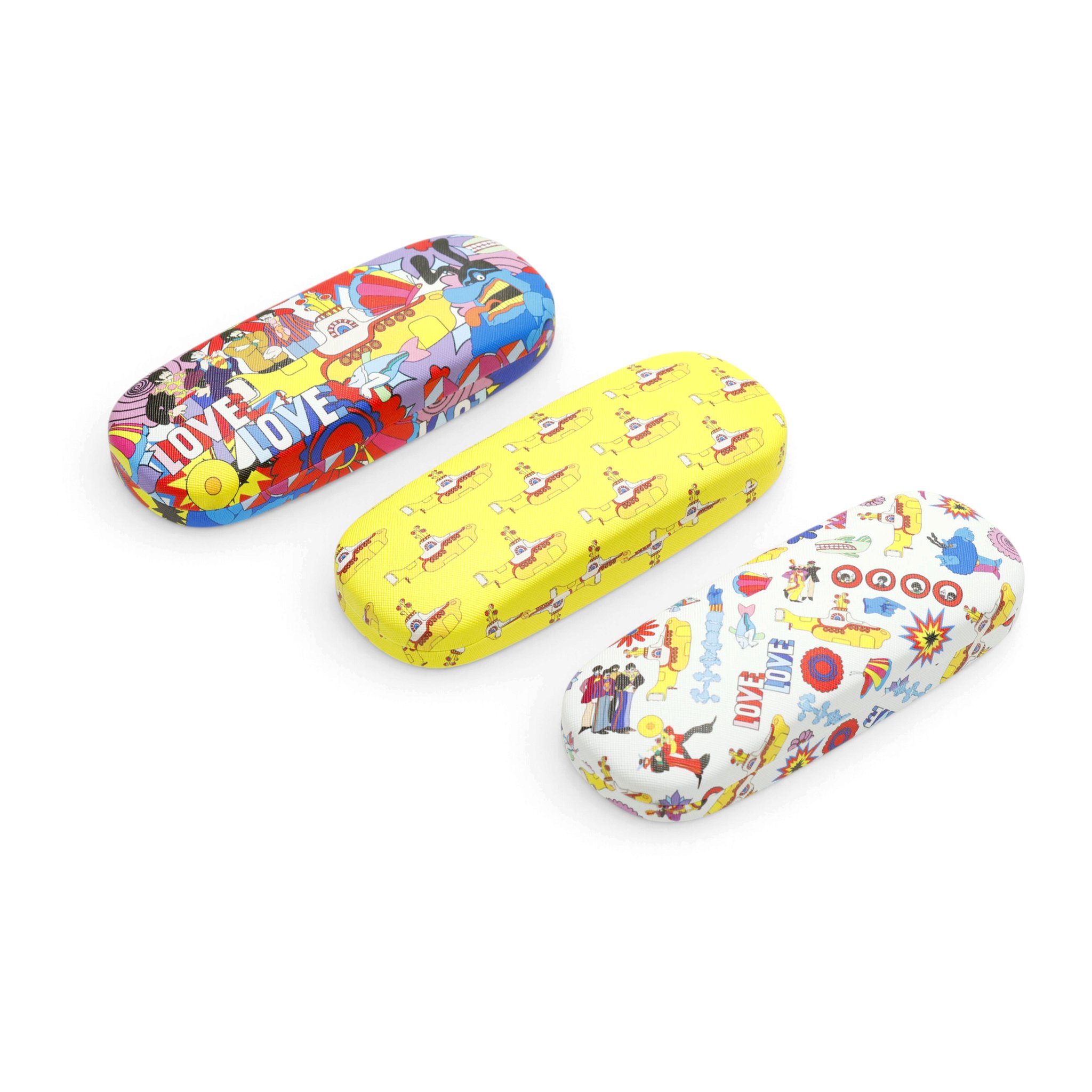 3er-Set The Beatles Yellow Submarine Brillenetuis in drei Designs