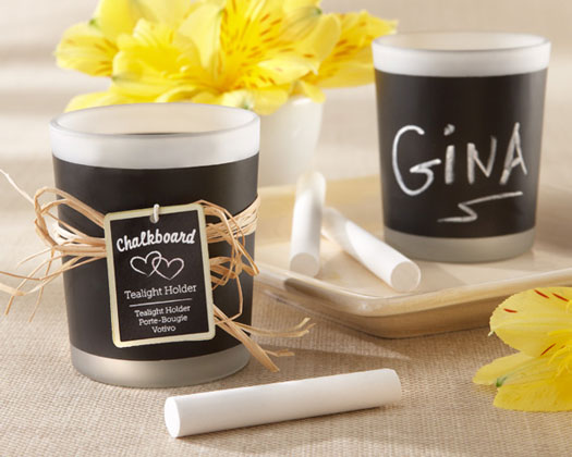 Chalkboard Frosted-Glass Tealight Holder