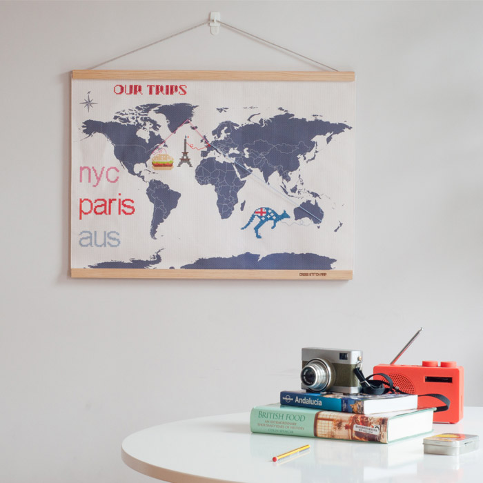 Carte du Monde Point de Croix