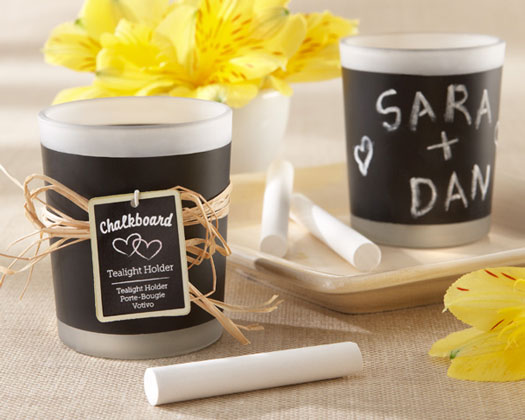 Chalkboard Frosted-Glass Tealight Holder