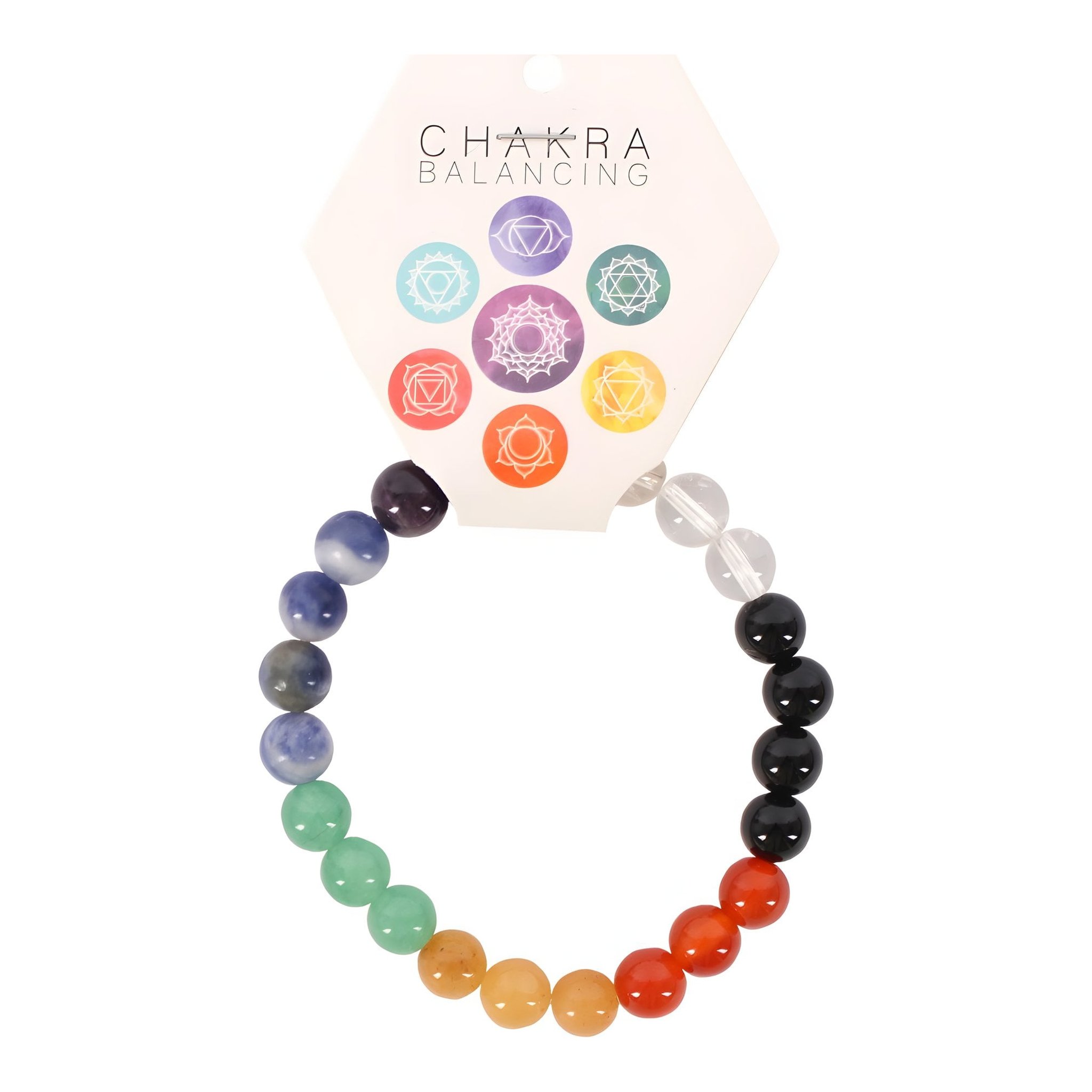 Chakra Kristallkugel-Armband mit 7 Edelstein-Perlen