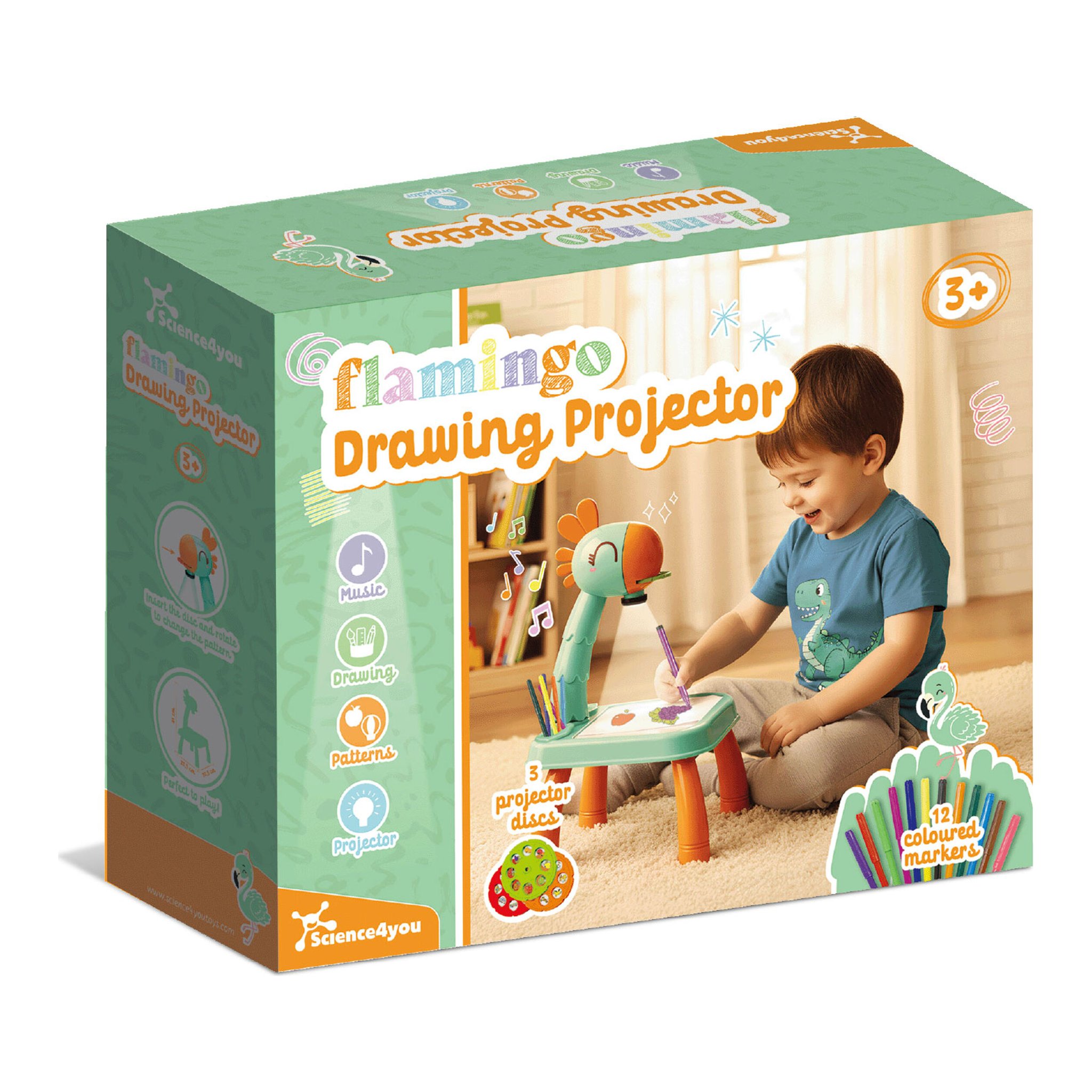 Flamingo drawing projector with table – box