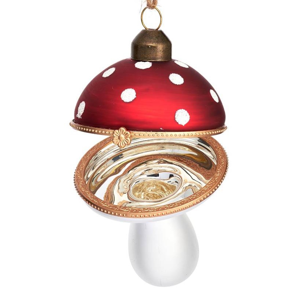 Fliegenpilz-Weihnachtsschmuck zum Öffnen