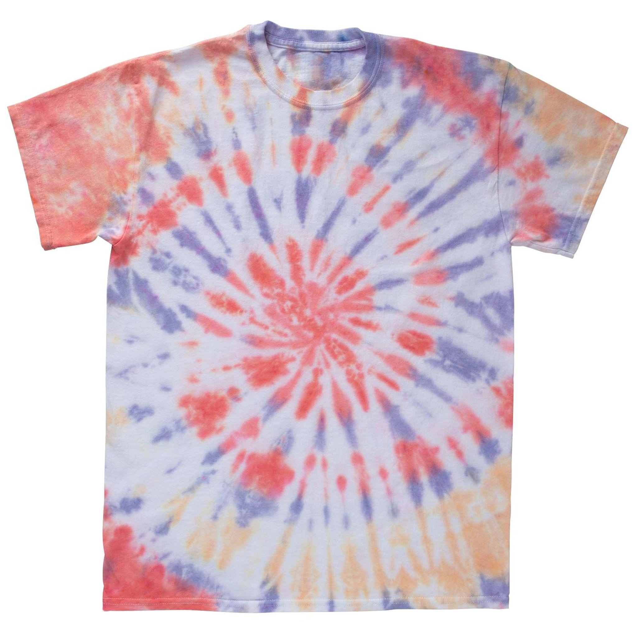 Pastell-Spiralmuster auf weissem T-Shirt