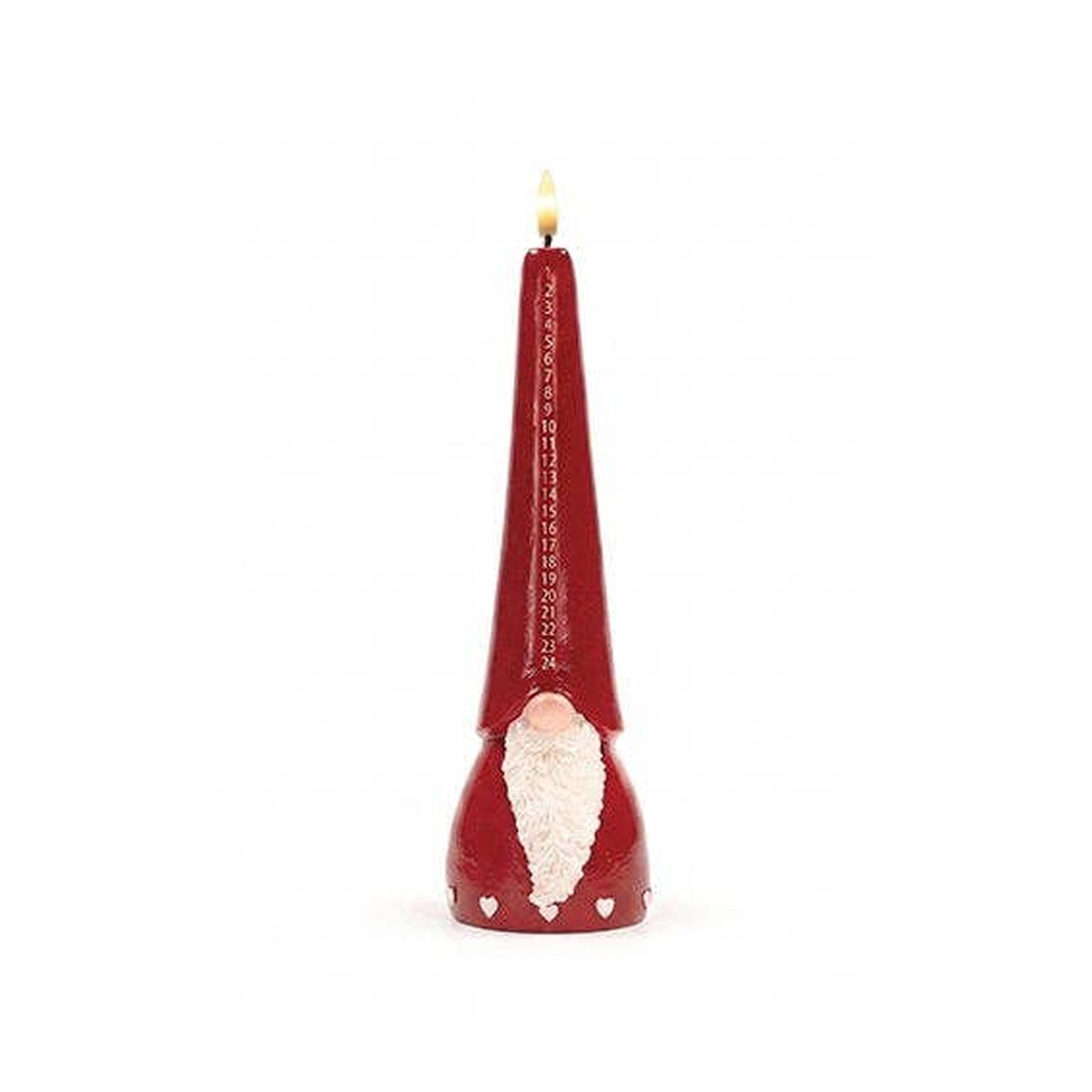 Candela LED rossa a forma di gnomo con timer – vista