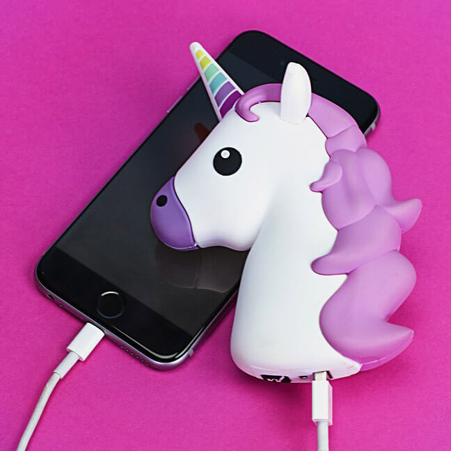 Chargeur Externe pour Smartphone - Émoticône Licorne