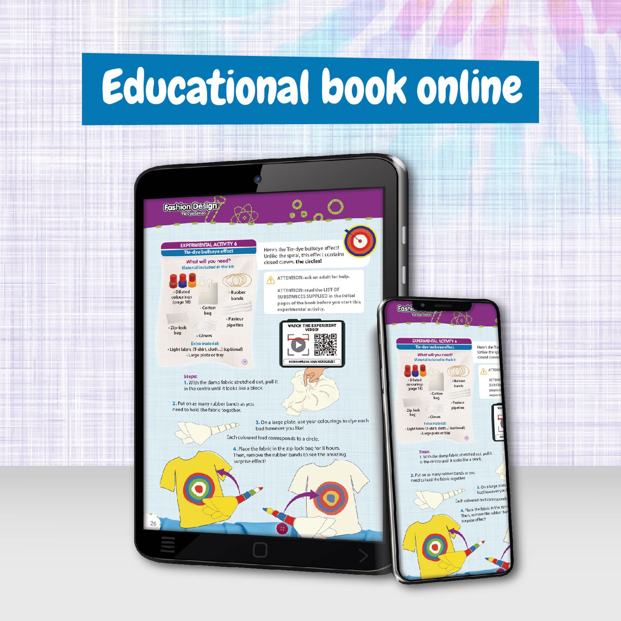 Online learning book with tie-dye techniques