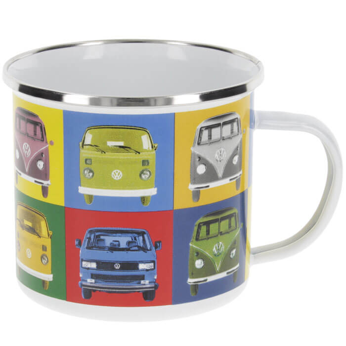VW Emaille Multicolor Tasse von Brisa
