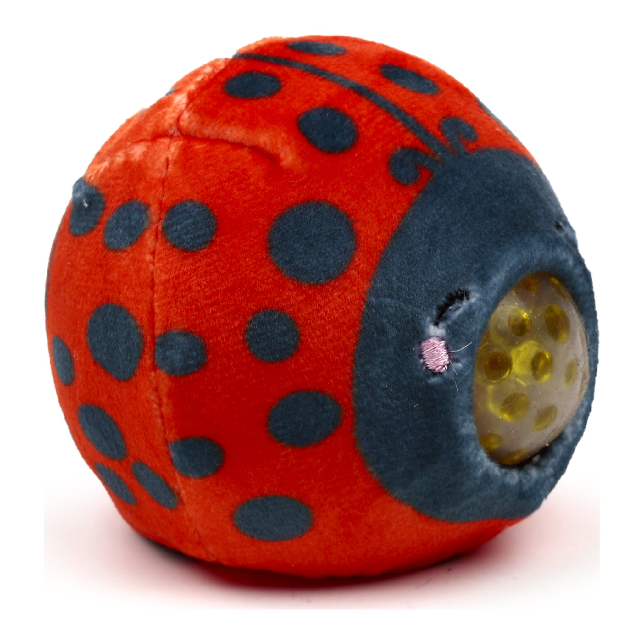 Balle anti-stress coccinelle en peluche avec ventre a paillettes