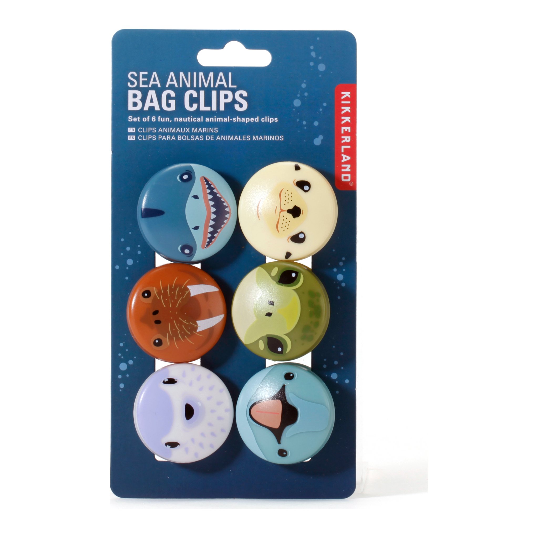 Meerestiere-Tütenclips auf der Blisterkarte «Sea Animal Bag Clips»