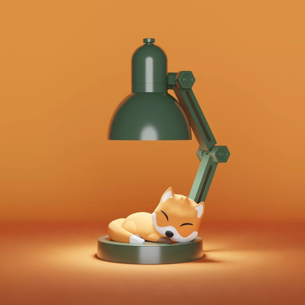 Mini Lampe mit schlafendem Fuchs Design