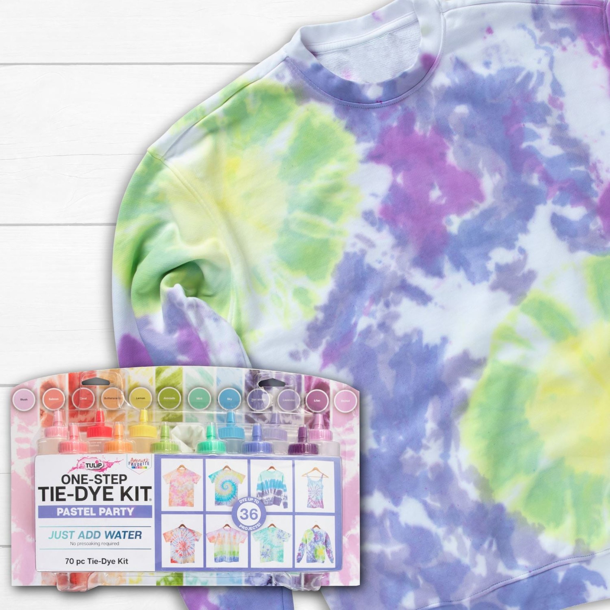 Pastell gefärbtes Sweatshirt im Batik-Look