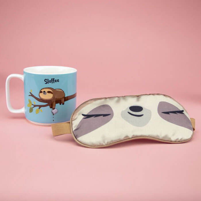 Set Tasse et Masque de Sommeil Paresseux